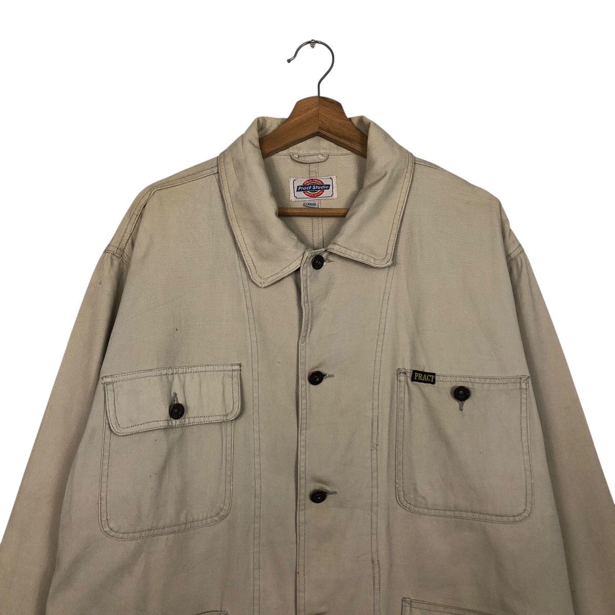 Japanese Brand Pract Studio Heavyweight Canvas Shop Jacket — Boxy Fit Size US L / EU 52-54 / 3 - 4 Thumbnail
