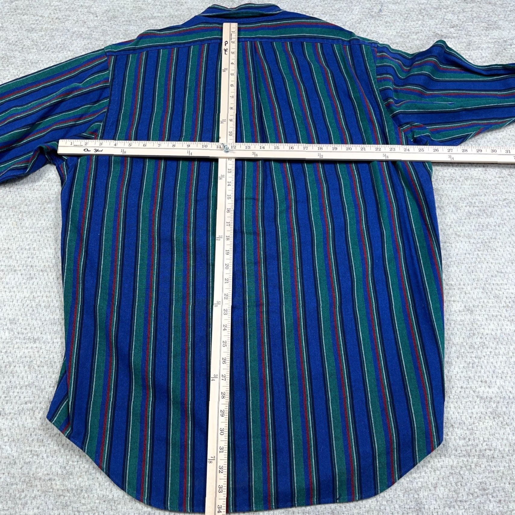 Ralph Lauren VINTAGE Ralph Lauren Shirt Men Medium Blue Button Up Oxford Cloth Striped Western VTG Size US M / EU 48-50 / 2 - 7 Thumbnail