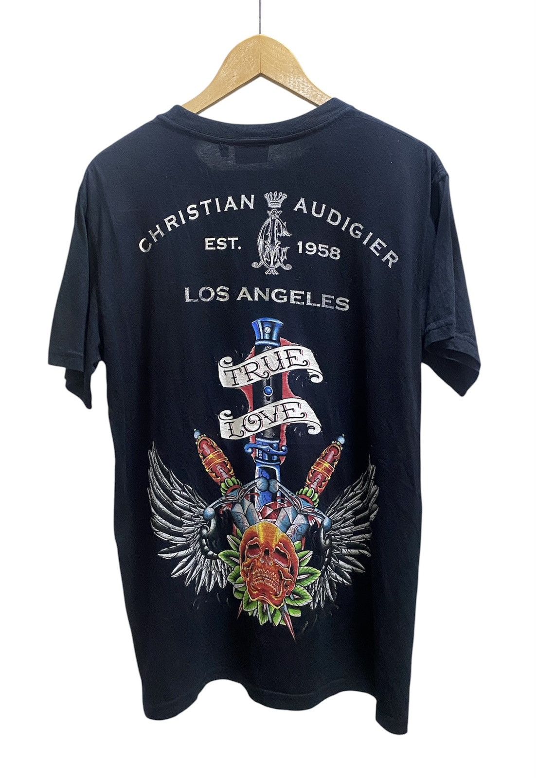 Ed Hardy Christian Audigier Graphic Black Panther Skull Design Tshirt Size US L / EU 52-54 / 3 - 2 Thumbnail