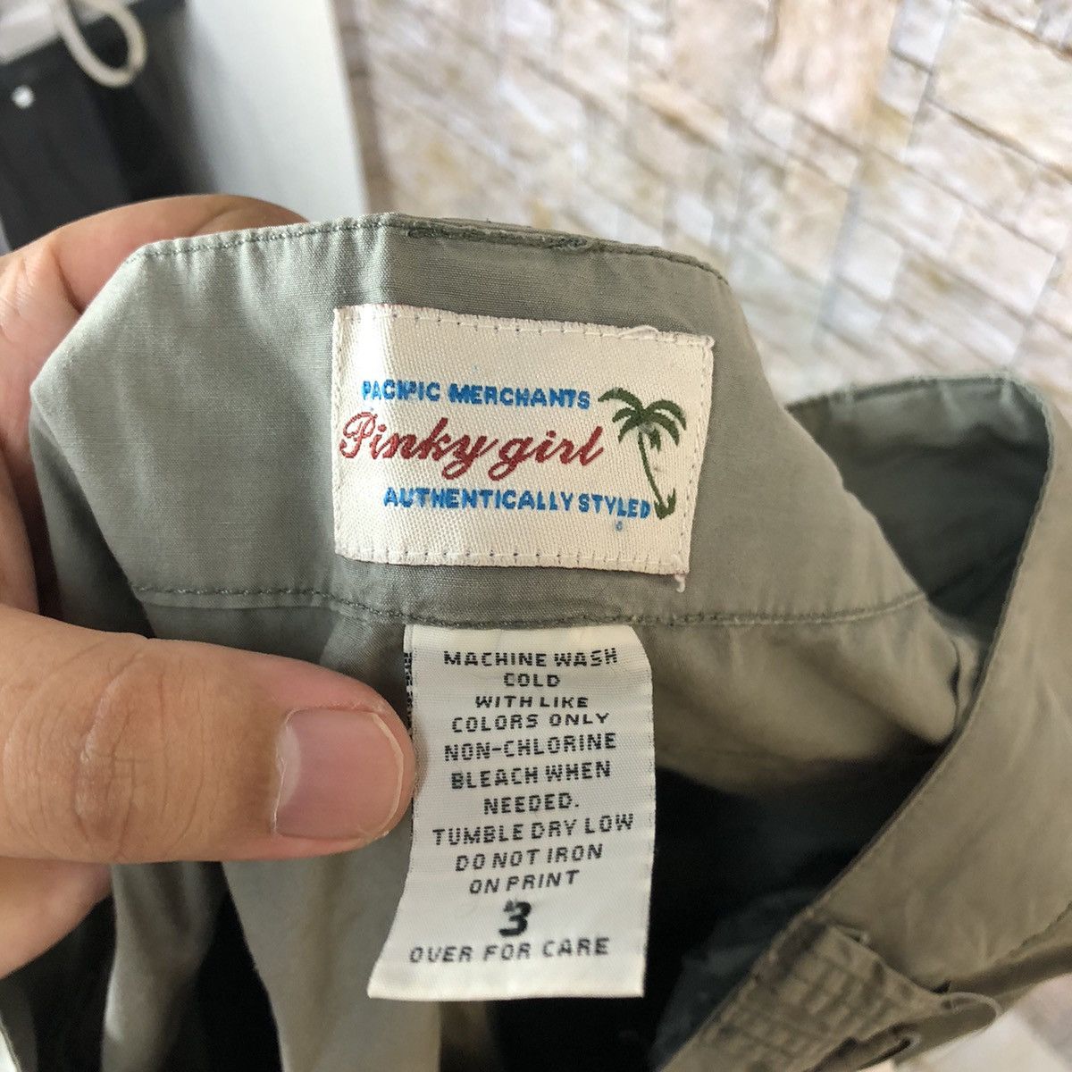 Japanese Brand Pinky Girl Green Cropped spring cargo Pants #A743 Size 29" - 21 Thumbnail