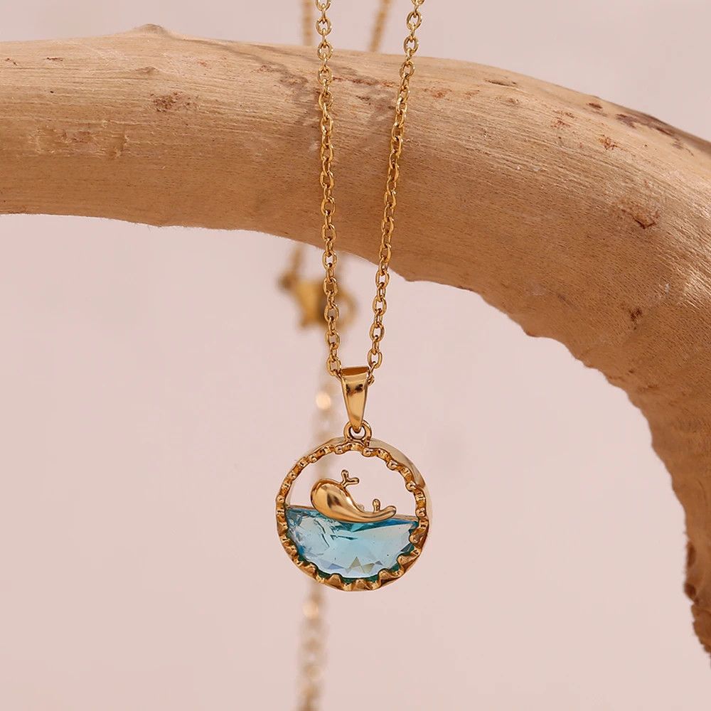 Jewelry × Vintage Blue Ocean Whale Pendant Necklace Size ONE SIZE - 2 Thumbnail