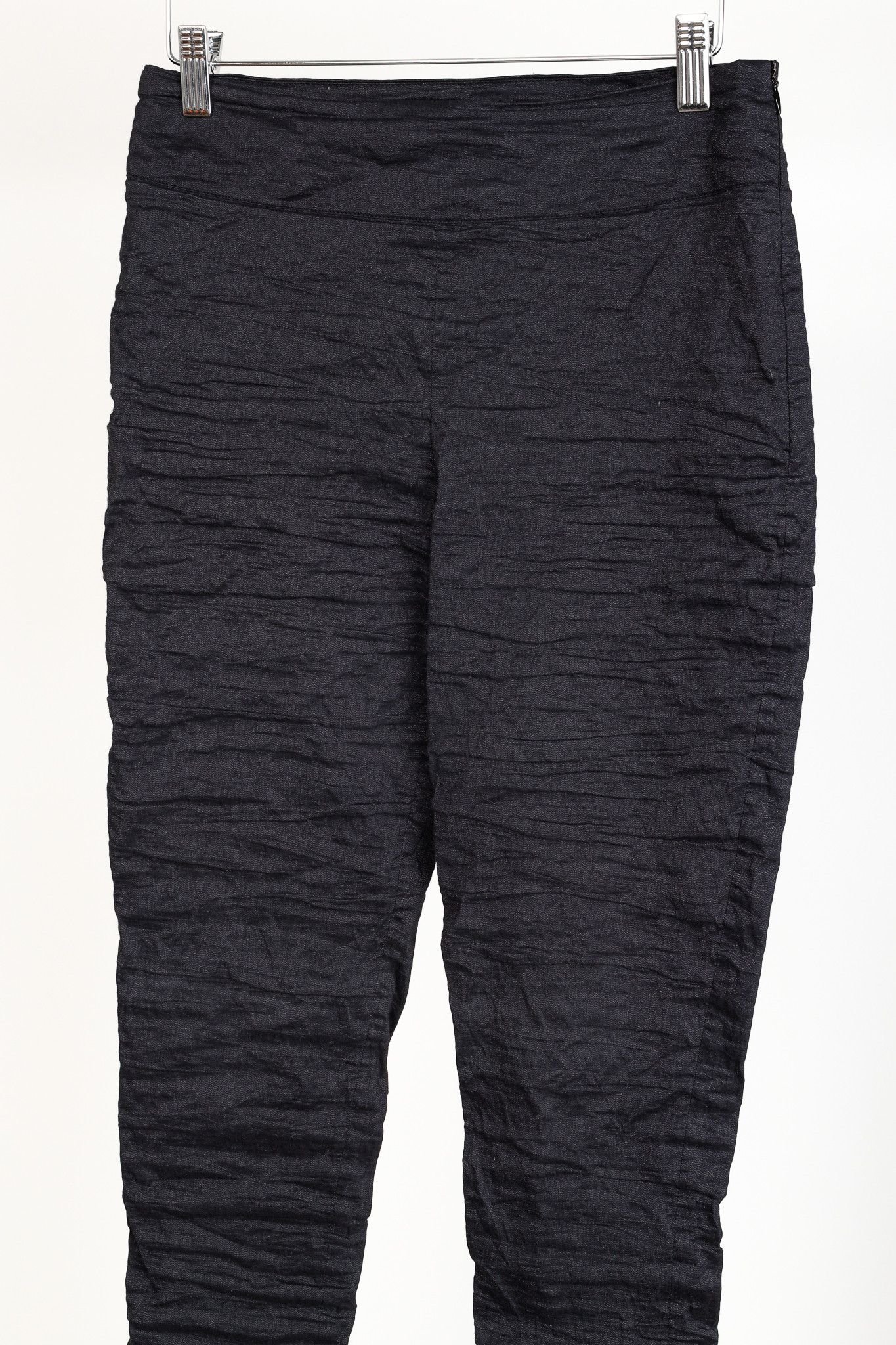 Sarah Pacini Sarah Pacini Navy Wrinkled-Cotton Leggings Size 29" - 3 Thumbnail