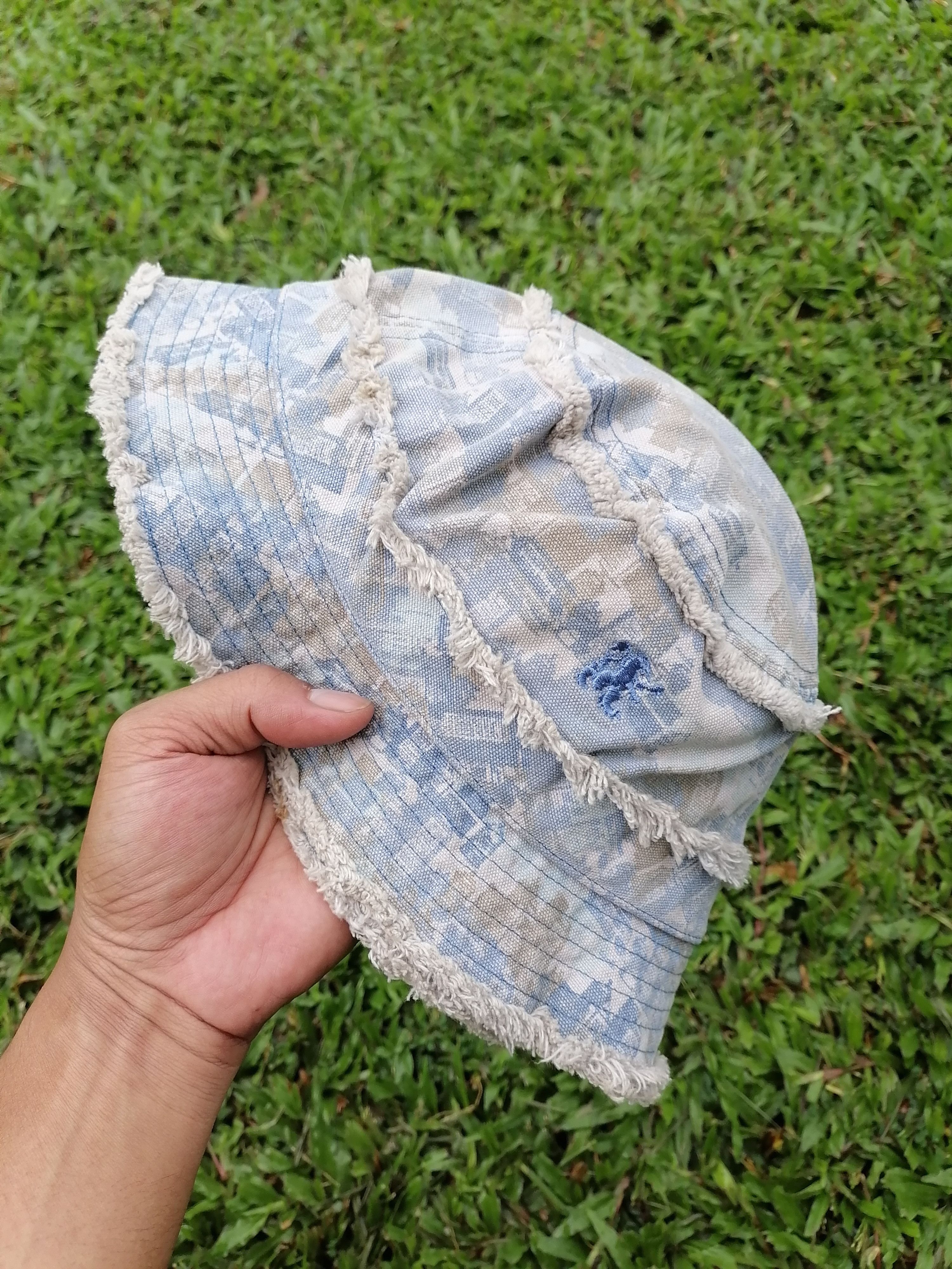 Japanese Brand × R.Newbold R. Newbold Hagi Design Denim Bucket Hats Size ONE SIZE - 3 Thumbnail