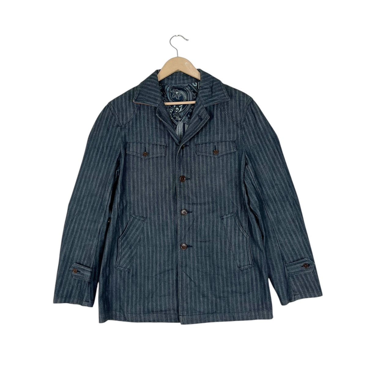 Alexander Julian Stripe Hickory Denim Jacket