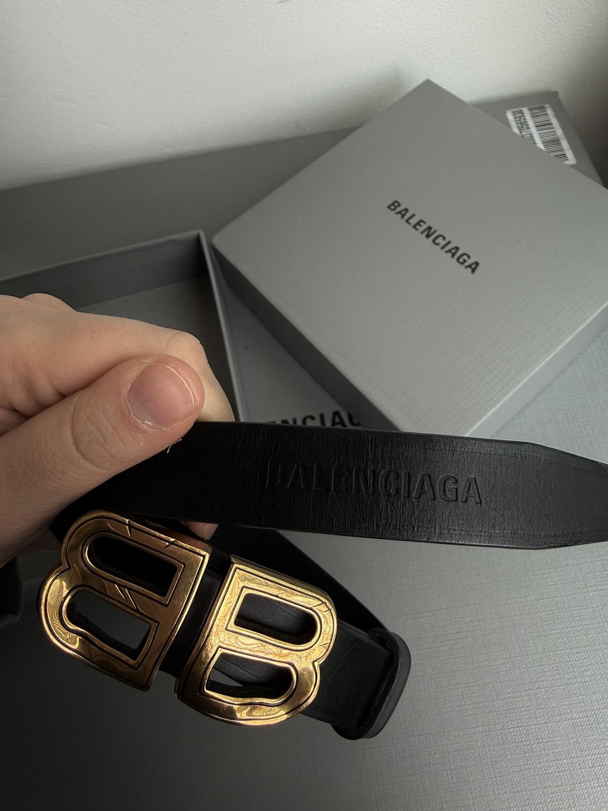 Balenciaga Balenciaga BB Logo Belt – Black / Gold – Full Set Size ONE SIZE - 3 Thumbnail