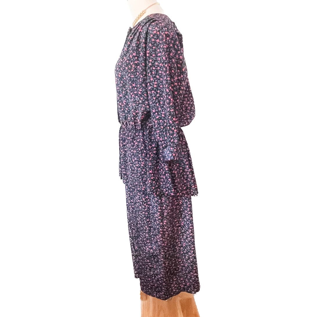 Vintage Vintage ditzy floral peplum secretary dress S-M-L Size M / US 6-8 / IT 42-44 - 5 Thumbnail