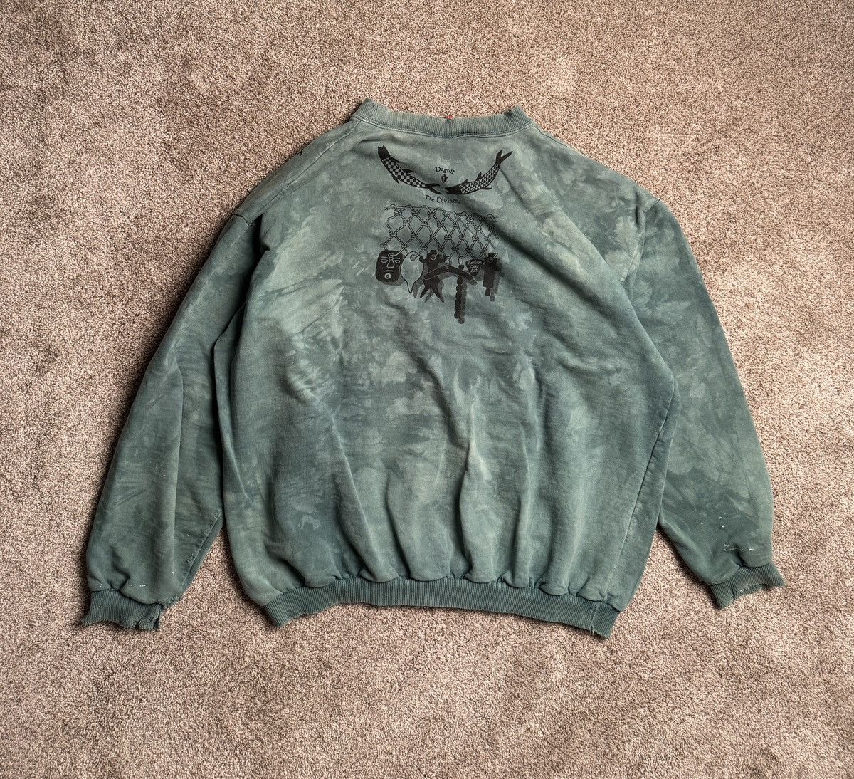 Other DAGOLI GREEN MARBLE DYE “AZTEC” SWEATSHIRT Size US XL / EU 56 / 4 - 6 Thumbnail