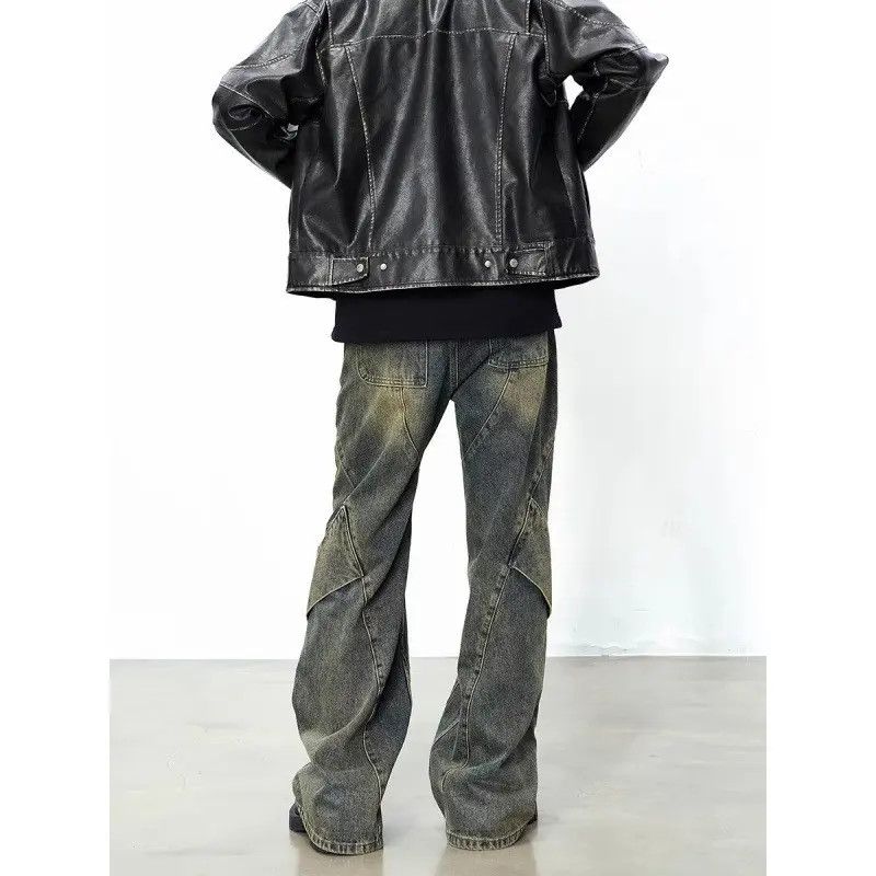 Japanese Brand × Jean Retro loose straight leg spliced jeans Size US 32 / EU 48 - 3 Thumbnail