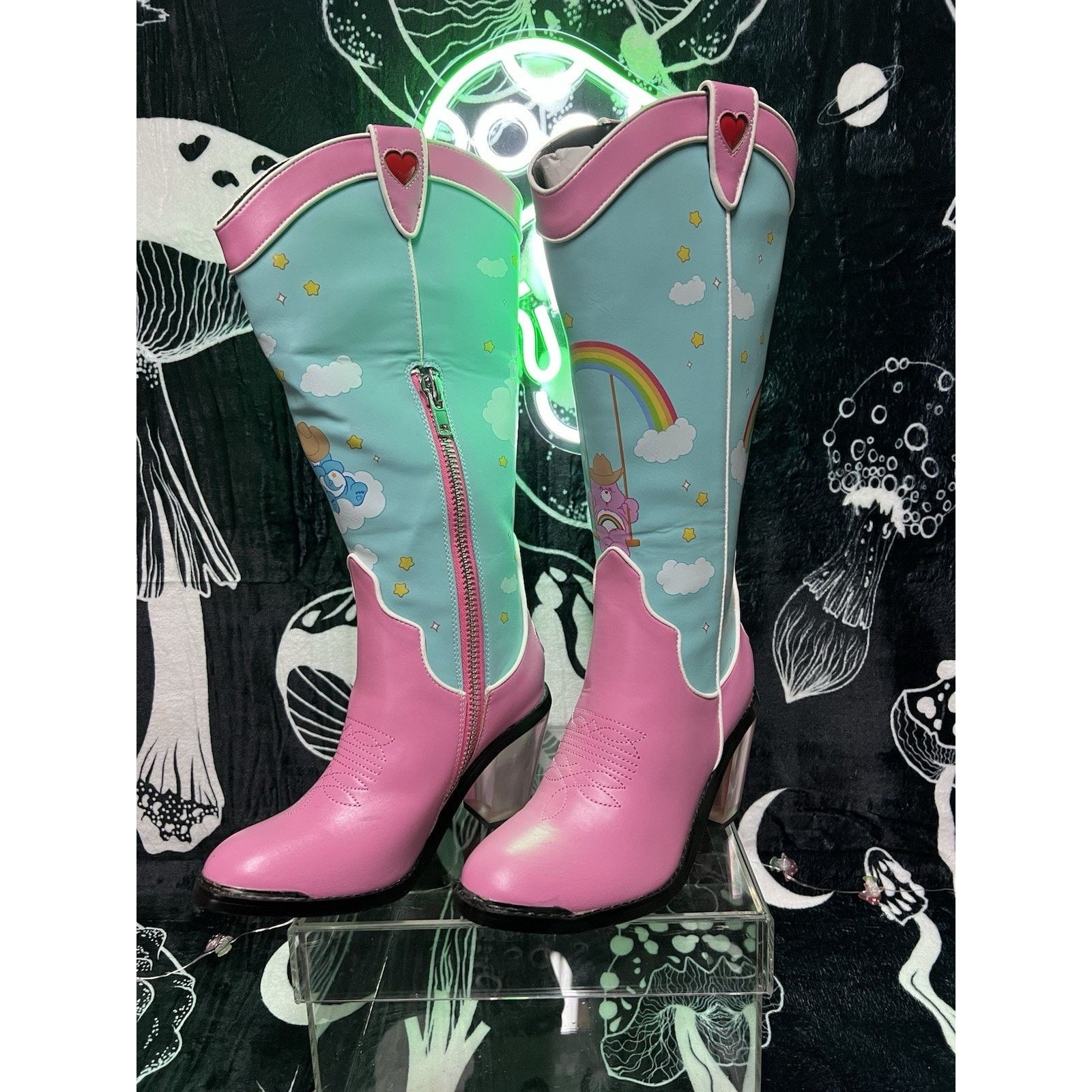 Dolls Kill Dolls Kill X Care Bears Rainbow Cowboy Boots (6) Size US 6 / IT 36 - 2 Thumbnail