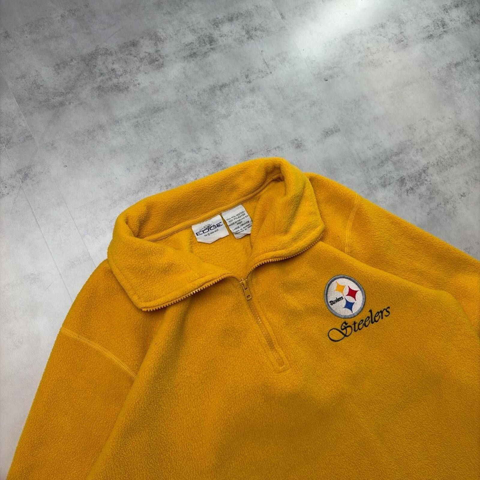 NFL Vintage 90’s Yellow NL Steelers Fleece Quarter Zip Sweater Size US L / EU 52-54 / 3 - 5 Thumbnail