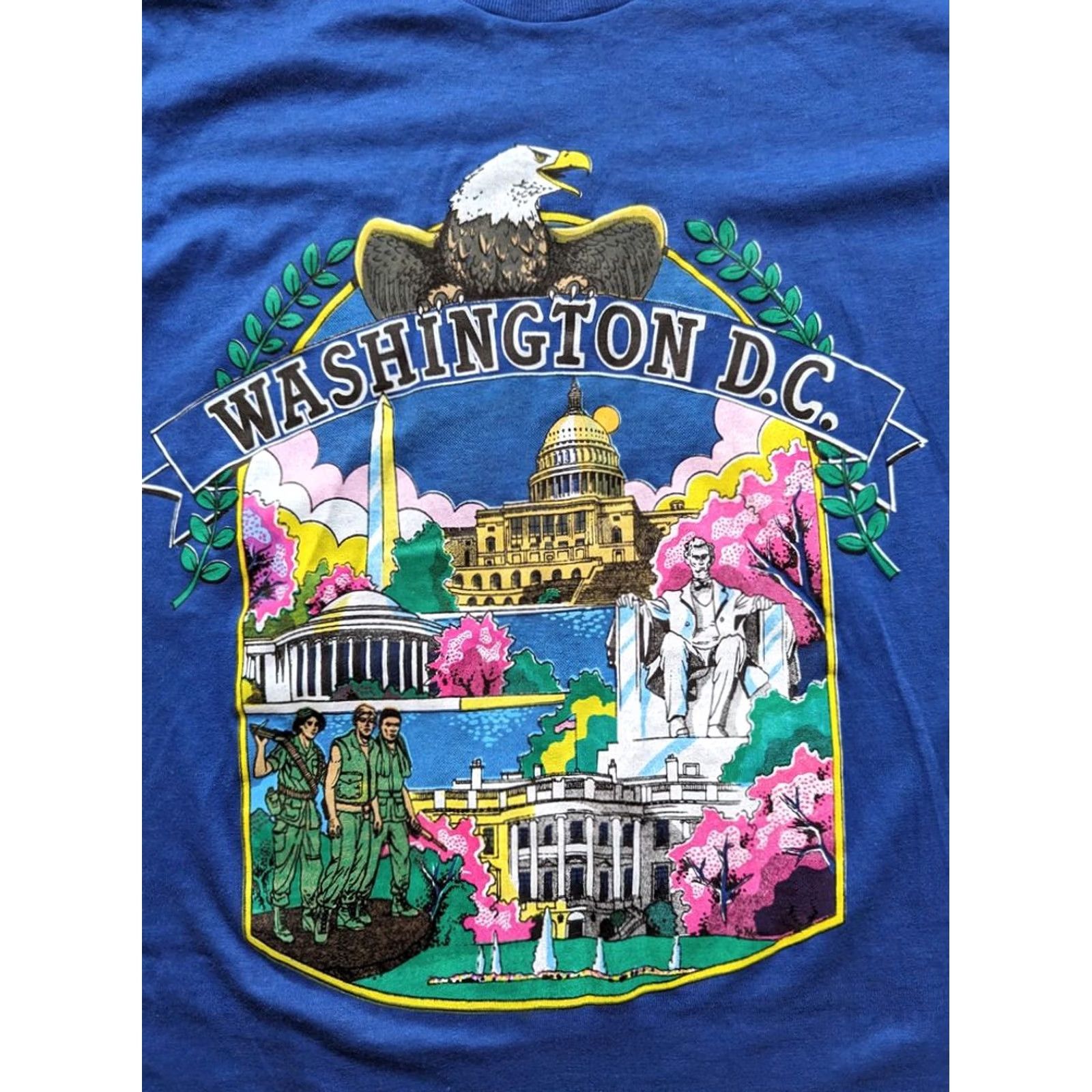 Vintage Vintage Washington DC Sportswear 2 Single Stitch Blue Size L T-Shirt Women Shirt Basic Stitch Blue Womens L Size L / US 10 / IT 46 - 2 Thumbnail