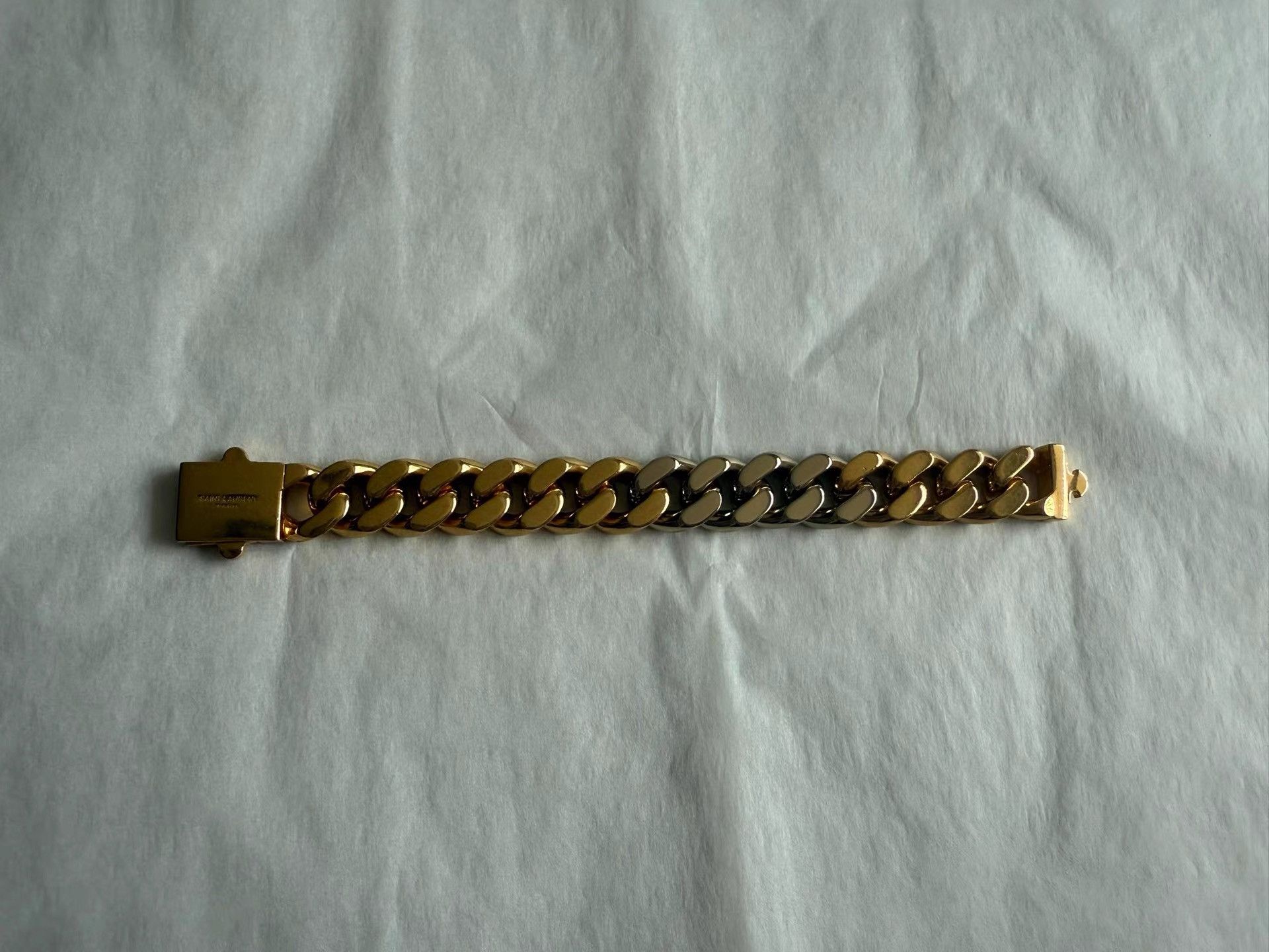 Saint Laurent Paris Saint Laurent Gold and Silver Alternating Bracelet K33 Size ONE SIZE - 1 Thumbnail