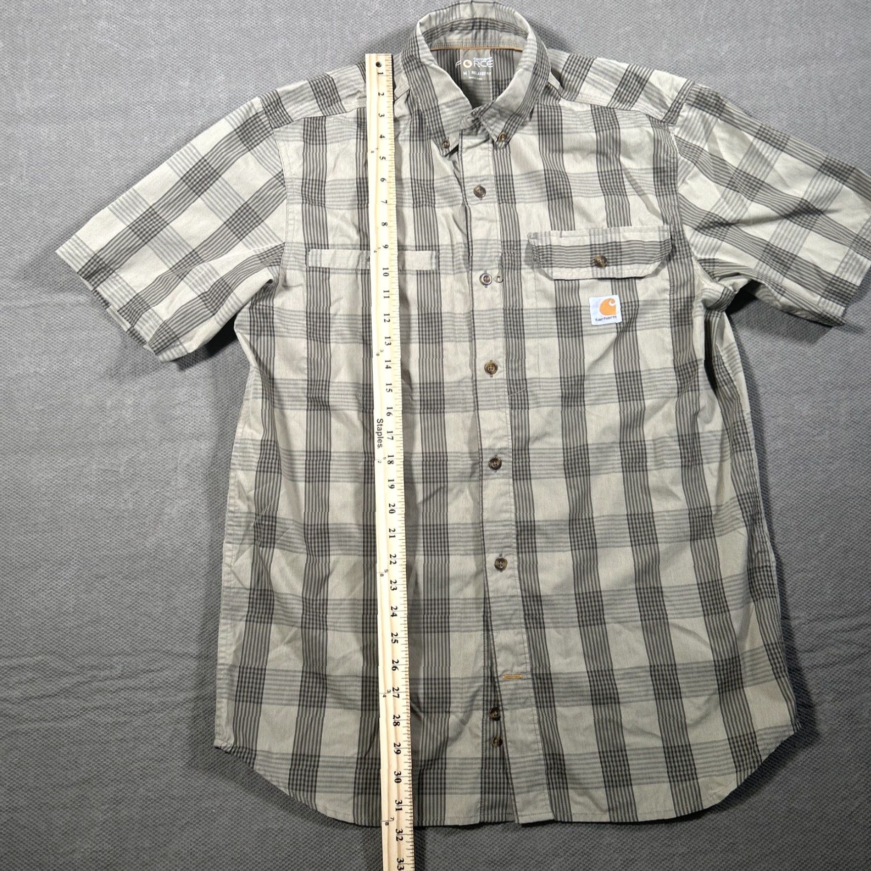 Carhartt VINTAGE Carhartt Shirt Mens M Short Sleeve Force Relax Workwear Vented Tan Plaid Size US M / EU 48-50 / 2 - 5 Thumbnail