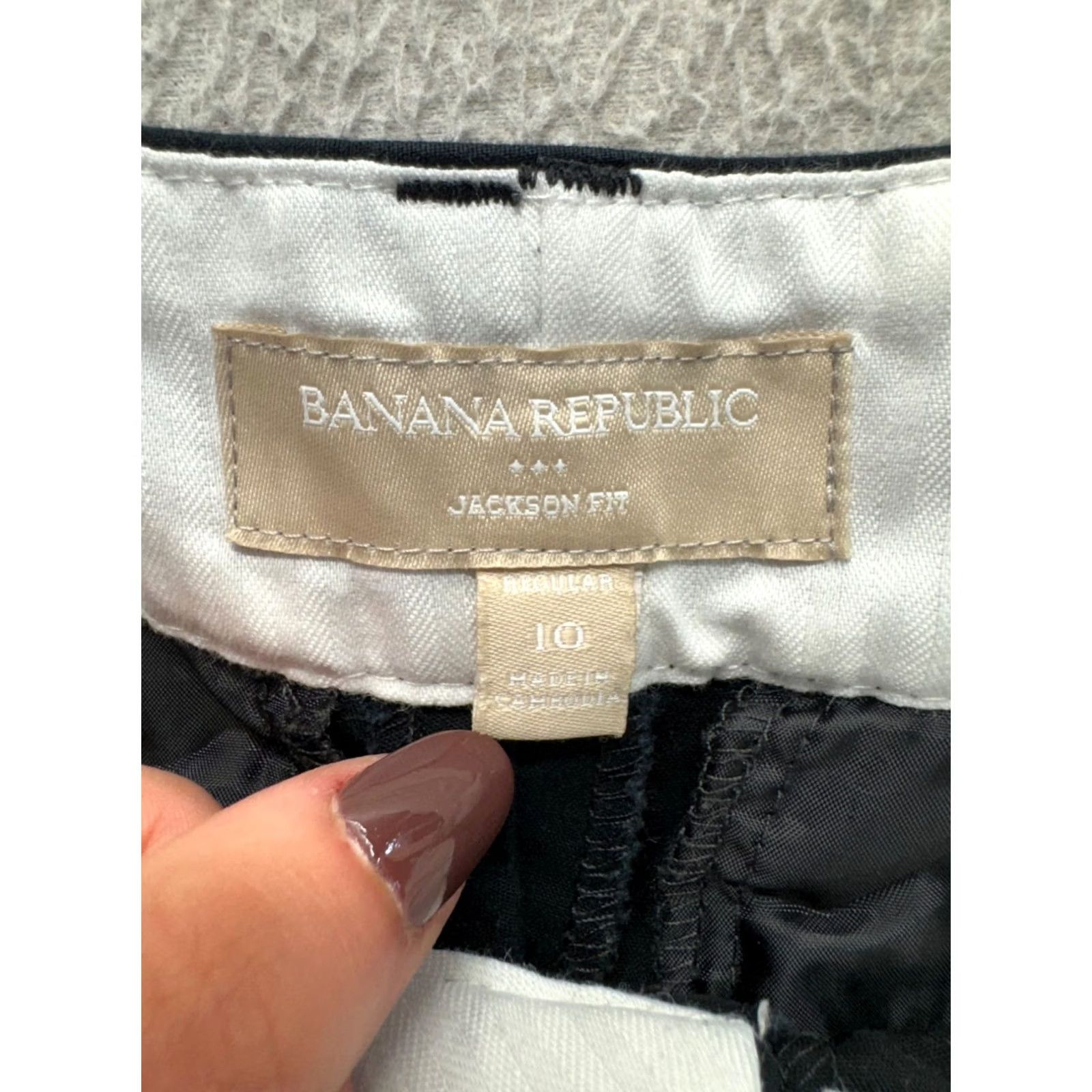 Banana Republic Banana Republic Pants Wide-Leg Navy Size 10 Regular Women Dress Pants Cotton Spandex Machine Washable Front Zip Pockets Vintage No Size 32" / US 10 / IT 46 - 3 Thumbnail