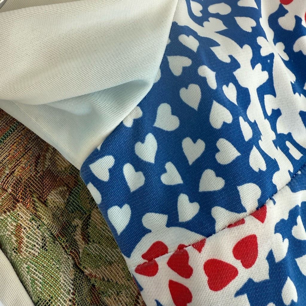 Vintage Vintage 70s Does 20s Miss Serbin Drop Waist Heart Novelty Pr Size L / US 10 / IT 46 - 11 Thumbnail