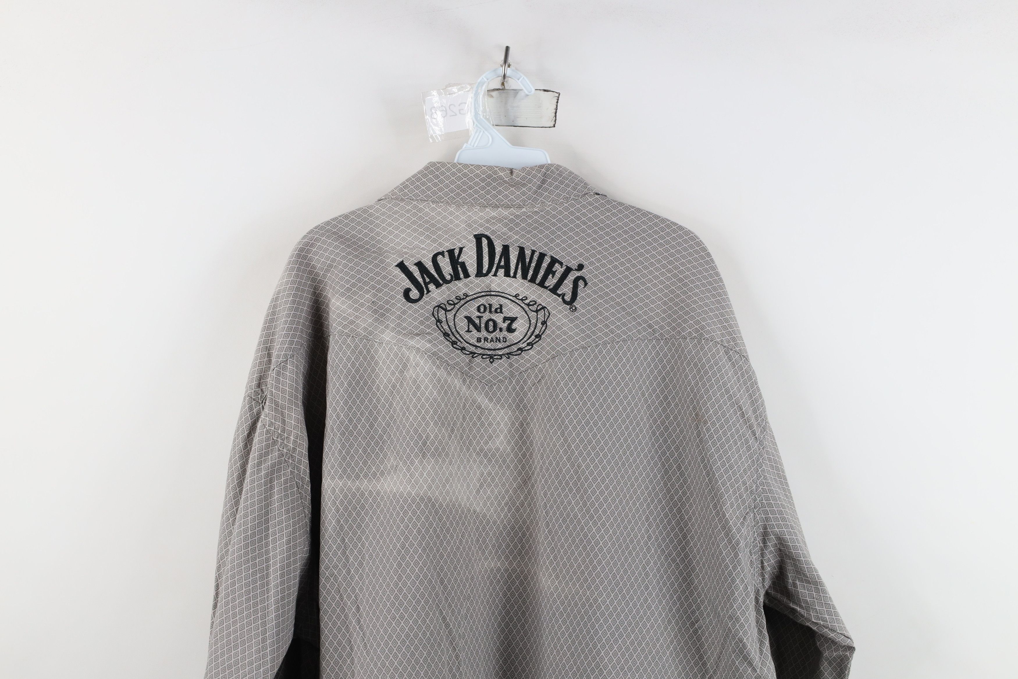 Vintage Jack Daniels x Wrangler Diamond Western Cowboy Button Shirt Size US XXL / EU 58 / 5 - 14 Thumbnail