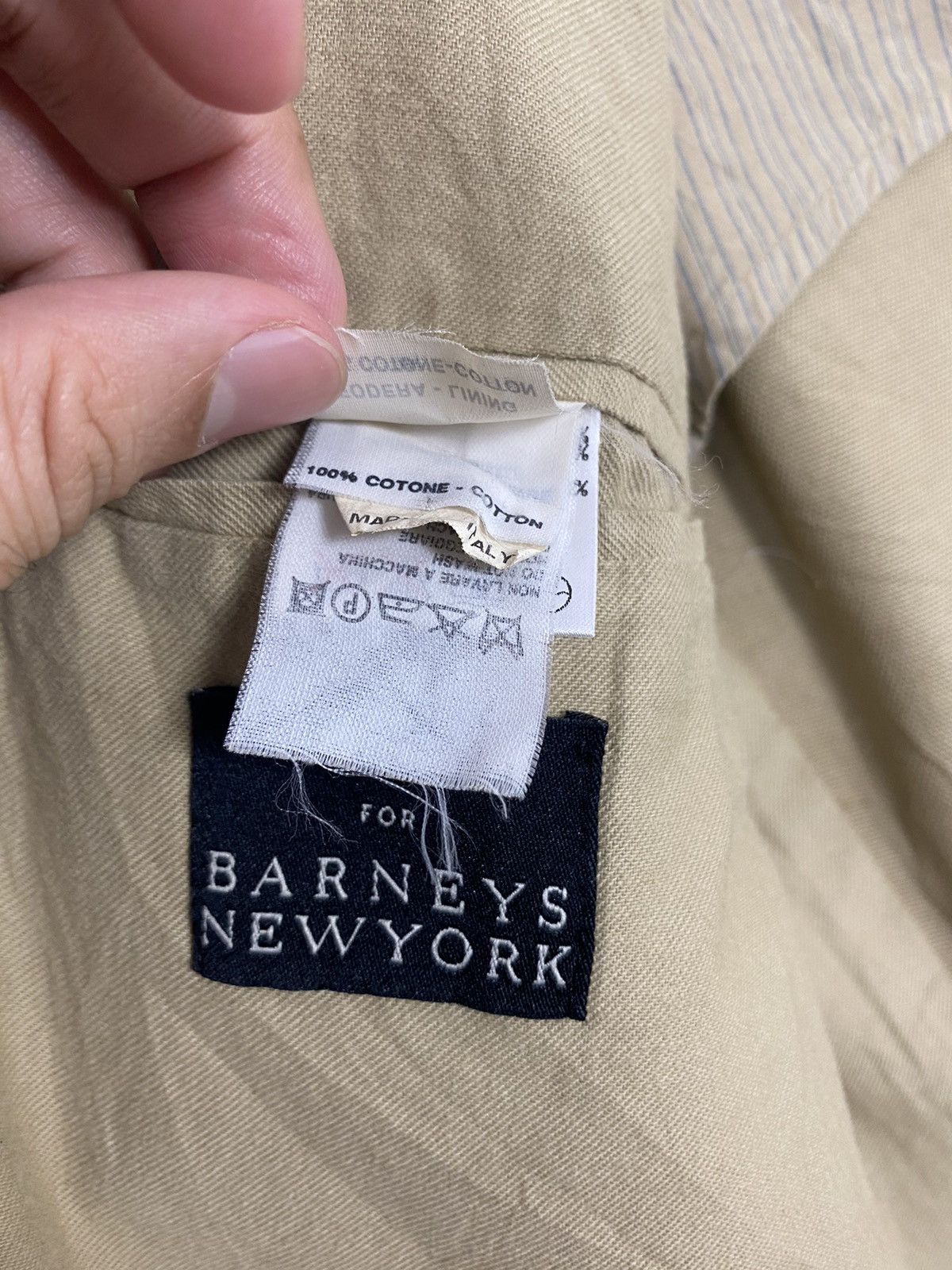 Barneys New York Vtg Orlando for Barneys New York Stripe Chore Blazer Italy Size US M / EU 48-50 / 2 - 5 Thumbnail