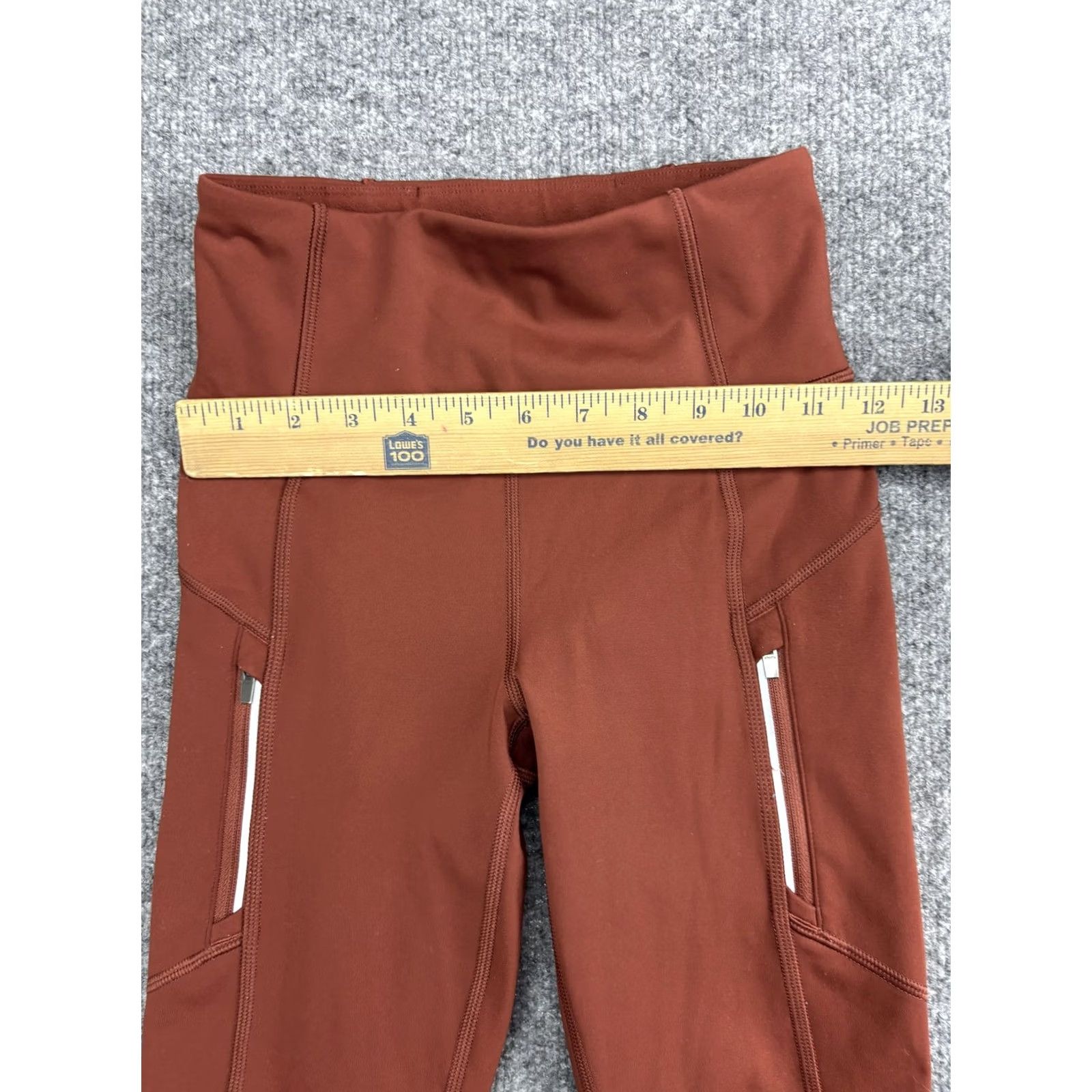 Athleta Athleta Womens XXS Leggings Brown Rainier Tight Ankle Zip Pockets Fleece Lined Size 24" / US 00 / IT 34 - 3 Thumbnail