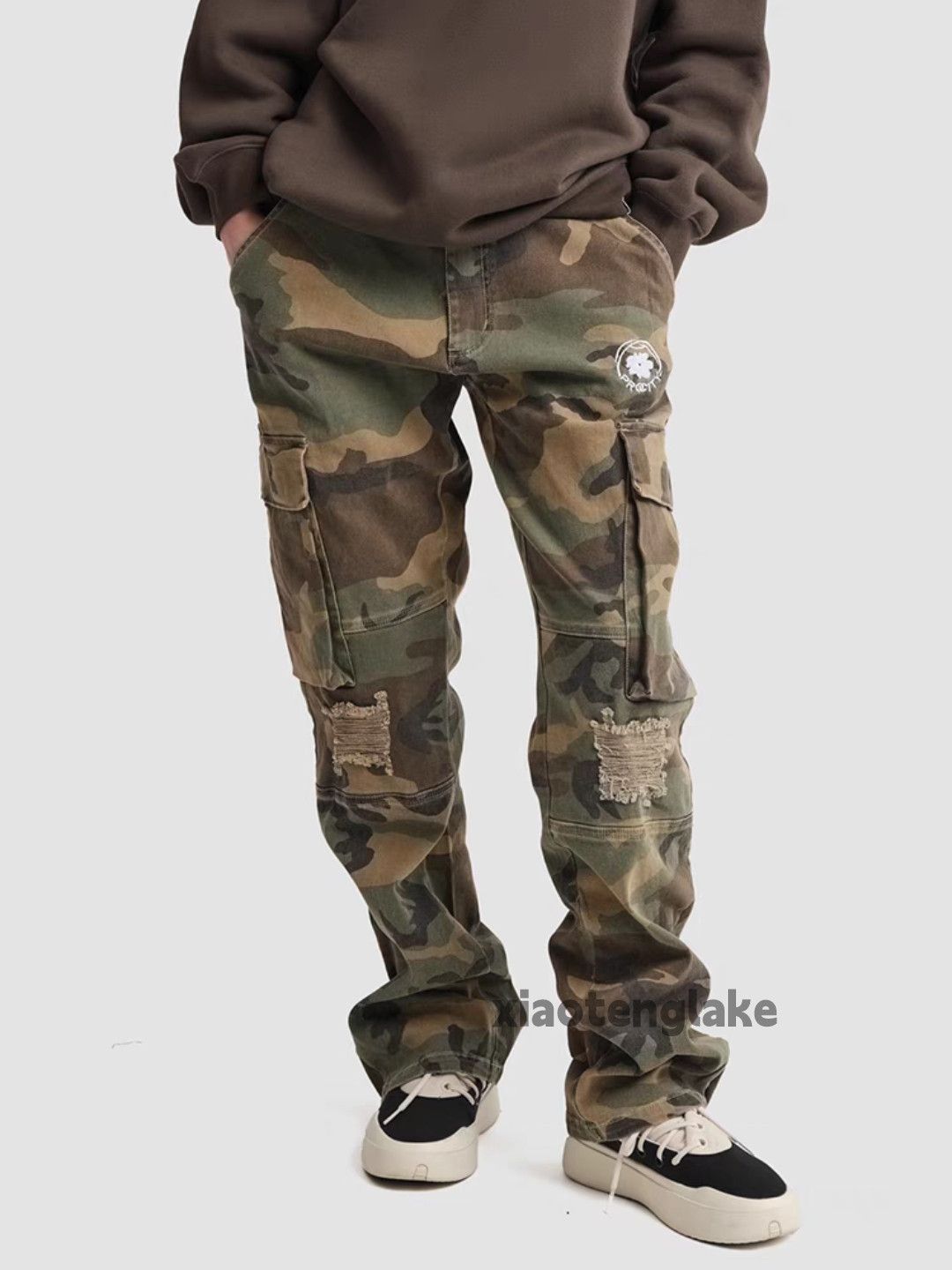 Designer × Japanese Brand × Vintage utility camo skate hiphop damaged ripped cargo pants Size US 31 - 5 Thumbnail