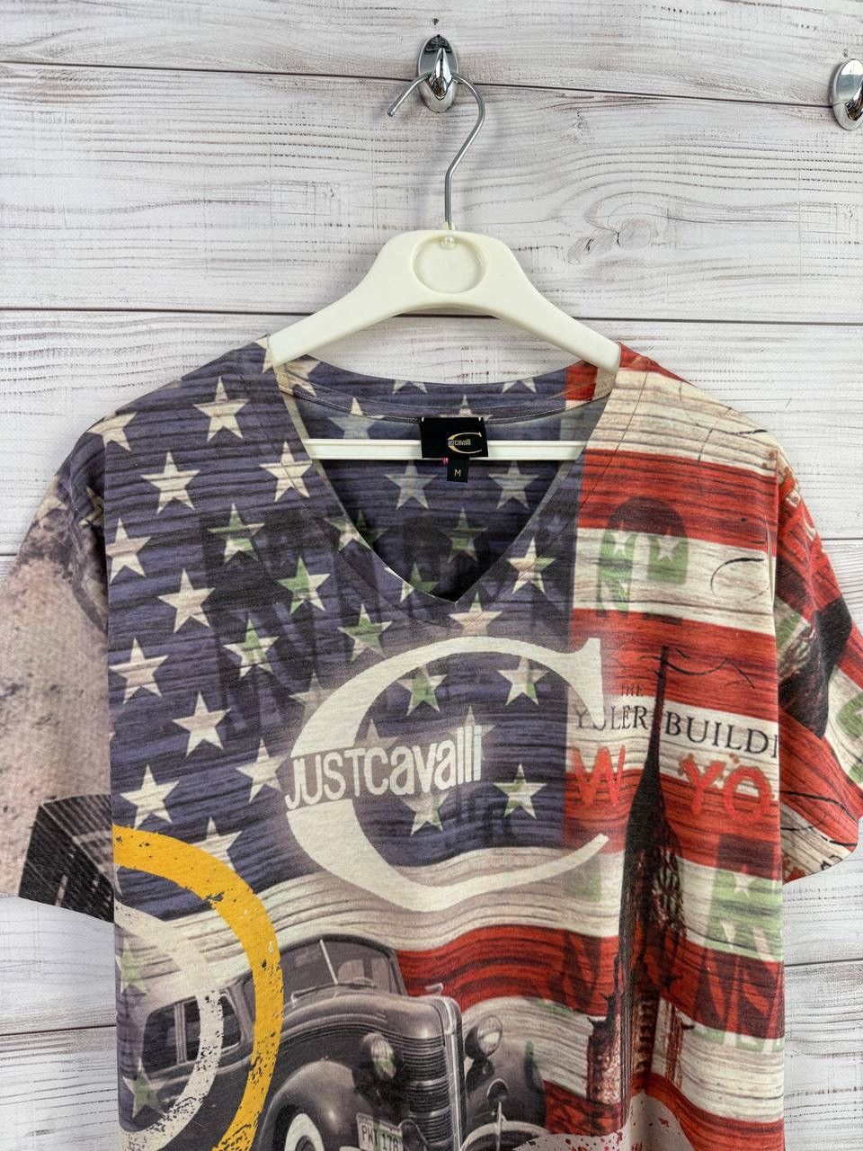 Just Cavalli Just Cavalli Vintage USA Overprint Tee Size US M / EU 48-50 / 2 - 2 Thumbnail