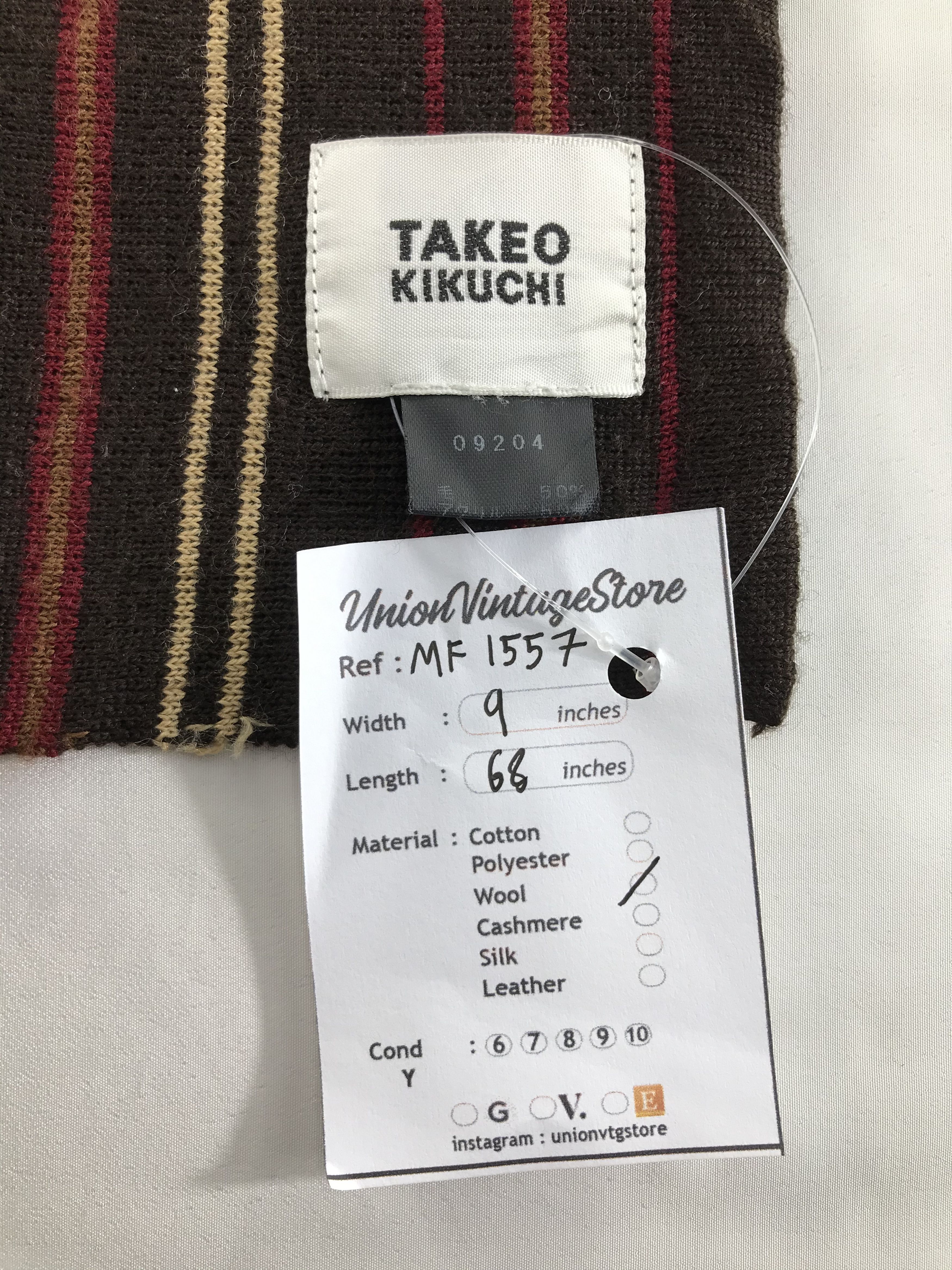 Takeo Kikuchi Vintage Takeo Kikuchi Scarf/Muffler/Neckwear MF1557 Size ONE SIZE - 7 Thumbnail