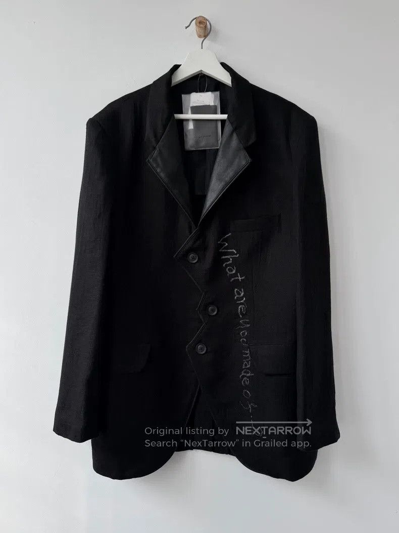 Yohji Yamamoto Yohji Yamamoto size 2 23SS Show Linen Sheepskin Text blazer Size 36R - 1 Thumbnail
