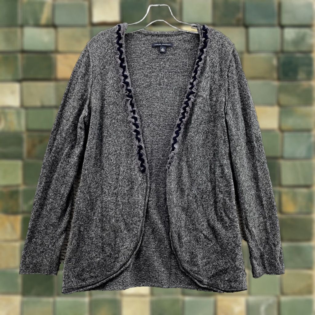 Banana Republic Banana Republic Cardigan Womens Medium Gray Open Lambswool Cashmere Corpcore Academia Sweater Size M / US 6-8 / IT 42-44 - 1 Thumbnail