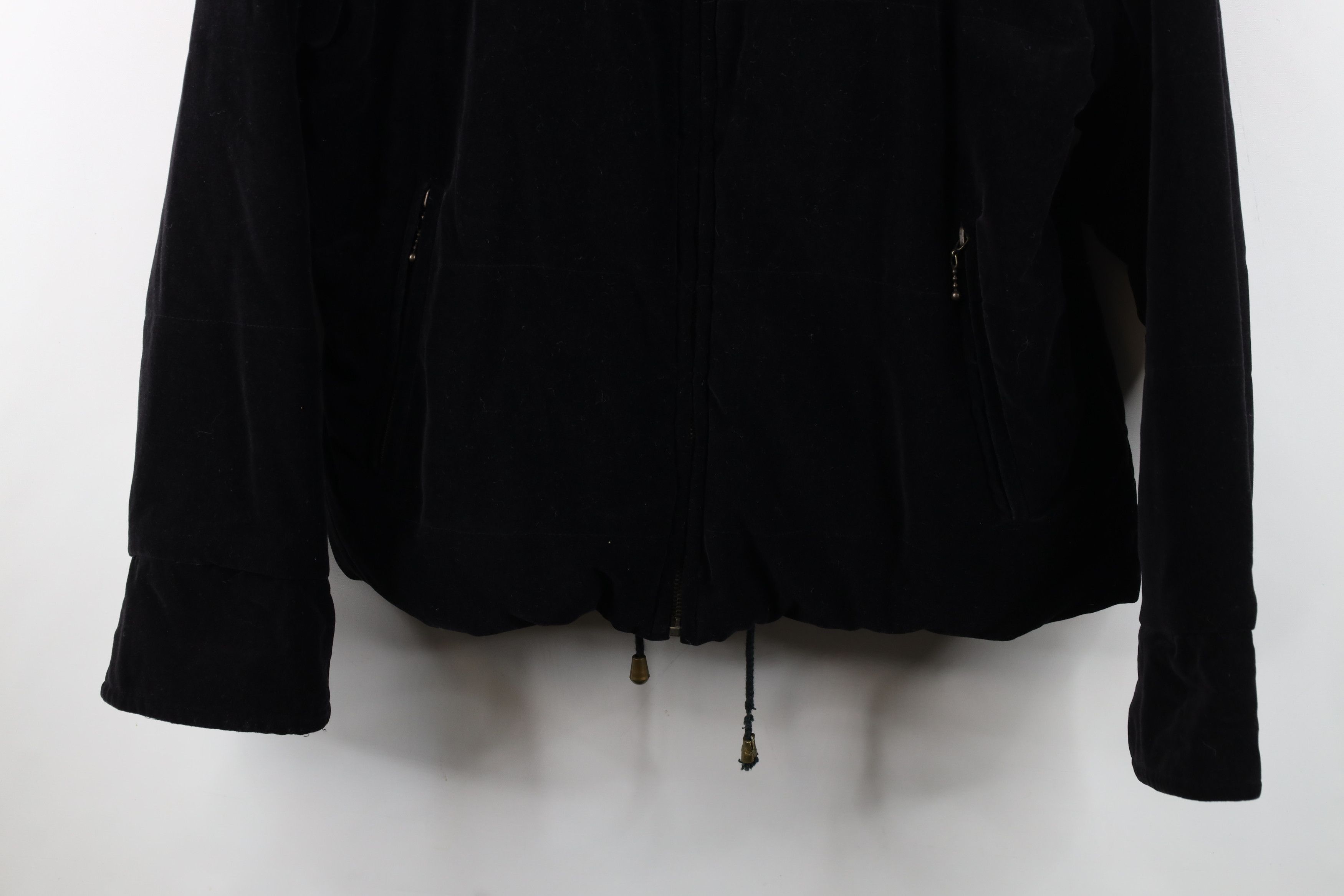 Vintage Vintage 90s Streetwear Velour Full Zip Puffer Jacket Black Size L / US 10 / IT 46 - 3 Thumbnail