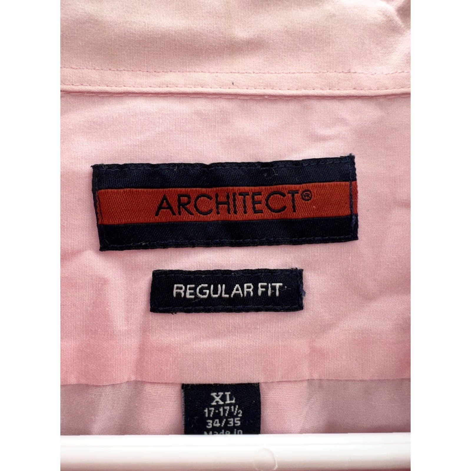 Architect Architect Mens Shirt XL Pink Regular Button-Up Collar Long Sleeve Size US XL / EU 56 / 4 - 5 Thumbnail