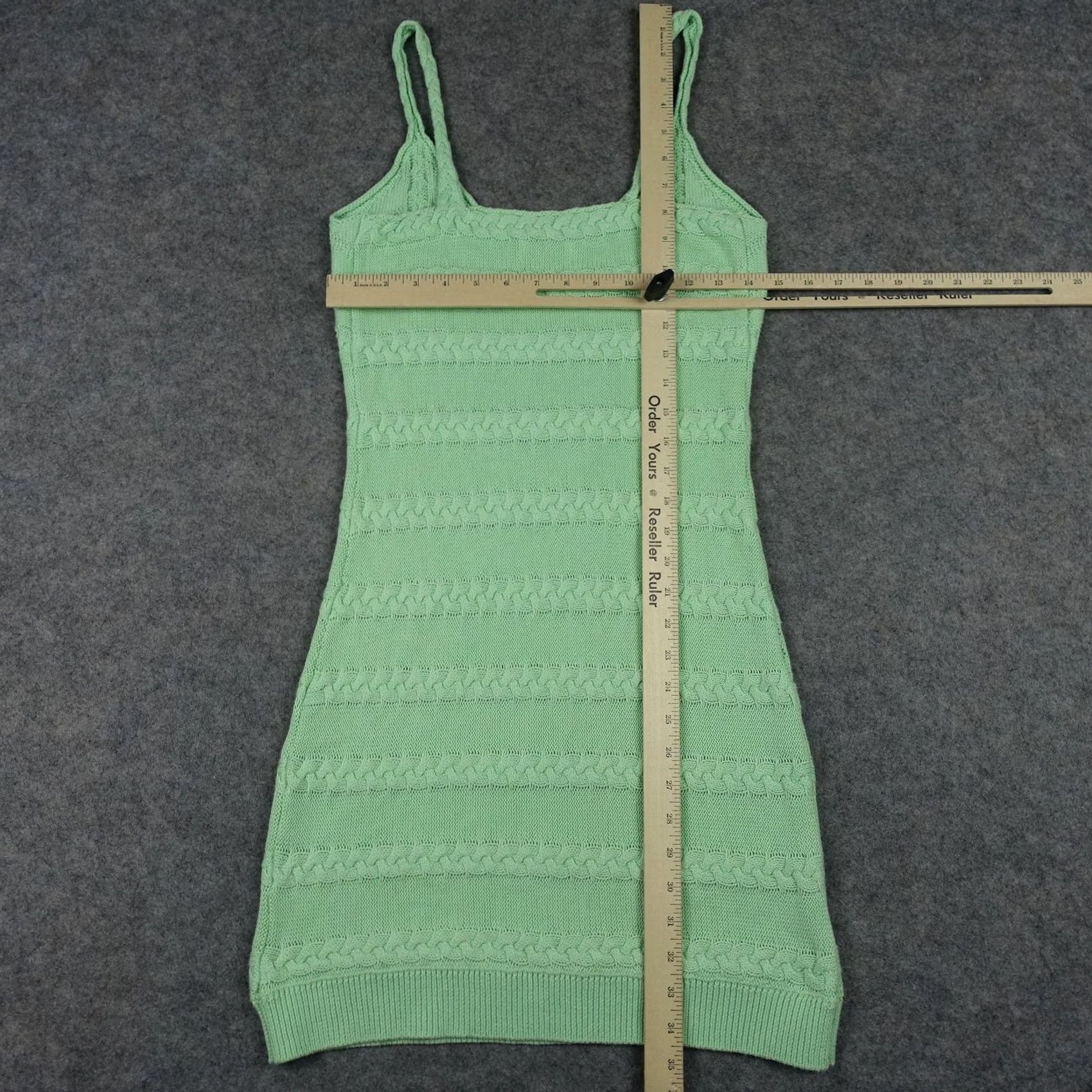 Vintage Seven Wonders Dress Womens L Green Knit Bodycon Sleeveless V-Neck Pullover Casual Party/Cocktail Boho Digital 90s? Size L / US 10 / IT 46 - 6 Thumbnail