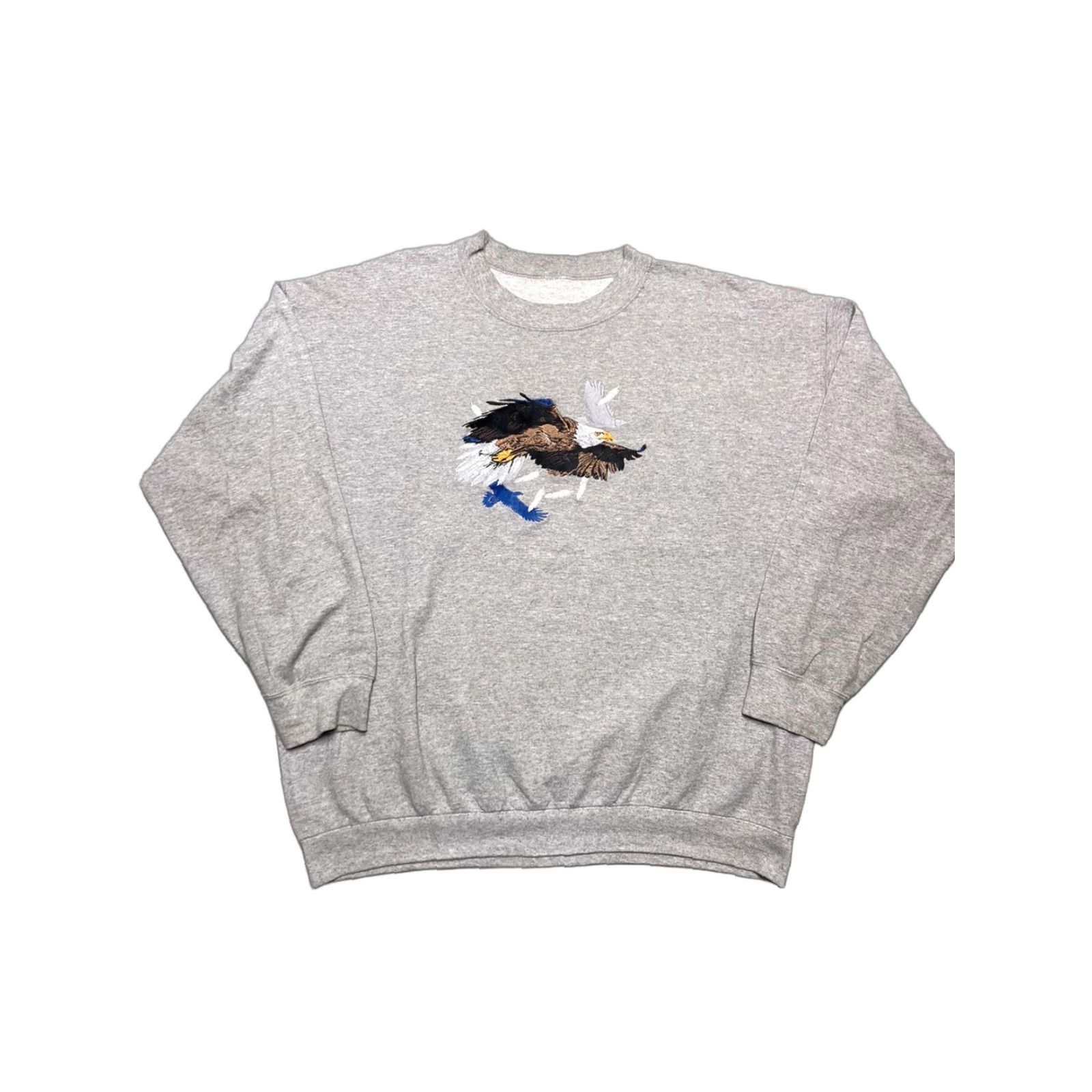 Vintage VINTAGE 90s Y2K CREWNECK SWEATSHIRT EMBROIDERED EAGLE GRAY ADULT 2XL Size US XXL / EU 58 / 5 - 1 Thumbnail