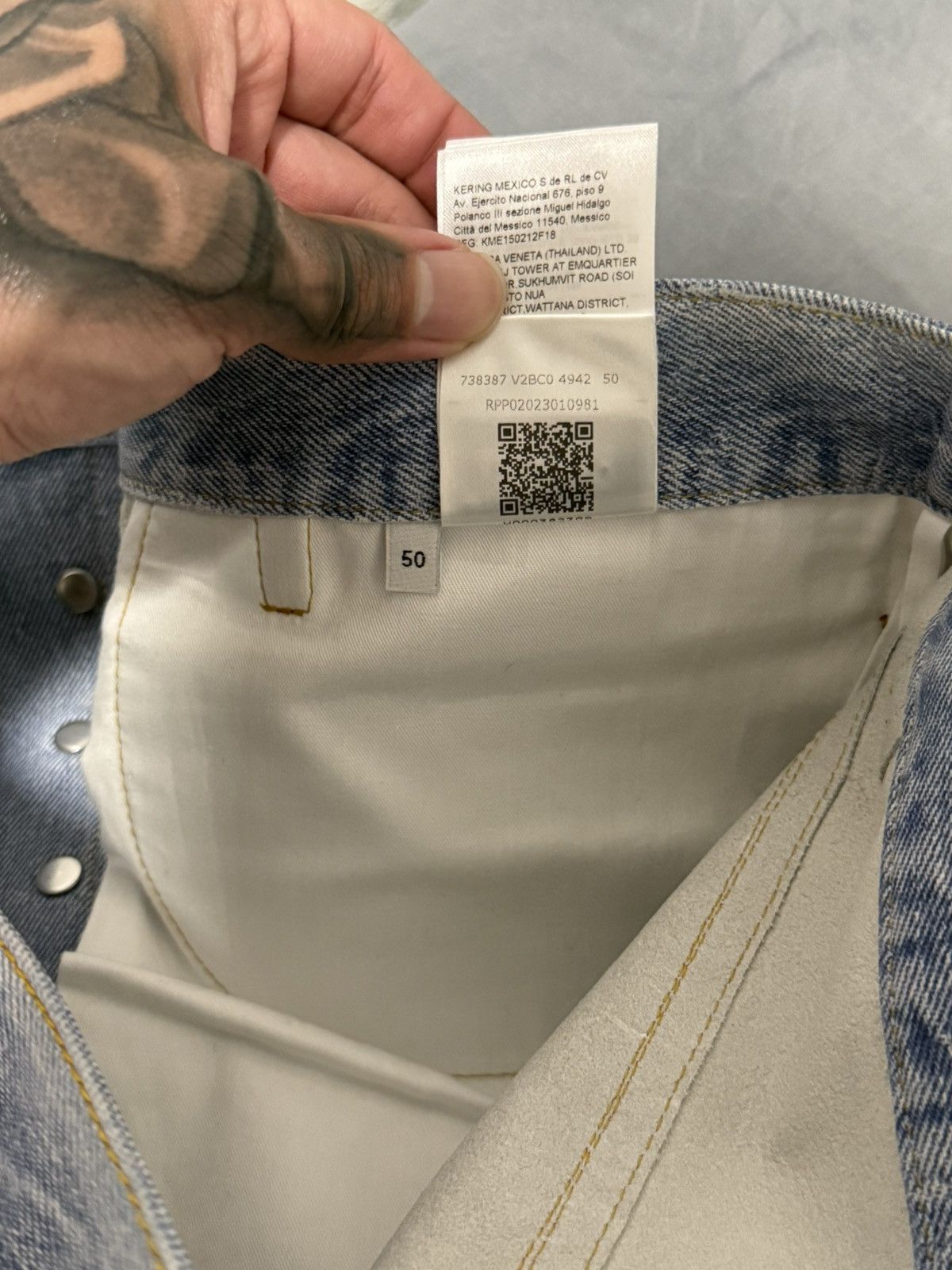 Bottega Veneta Bottega Veneta Denim print Leather jeans Size US 34 / EU 50 - 10 Thumbnail