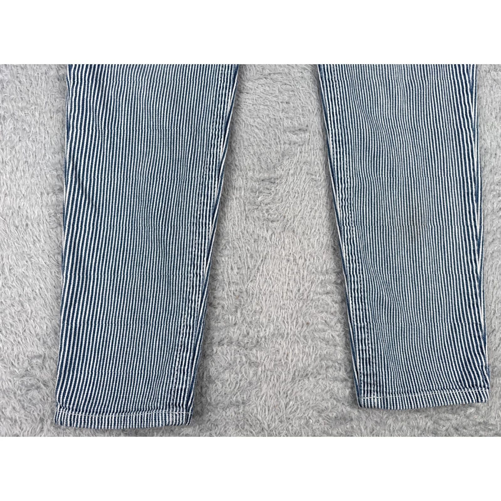 Vintage Seven7 Jeans Women High Rise Blue White Stripe Denim Skinny 32x28 Regular 12 Adult Jeans Womens Girls? Size 34" / US 12 / IT 48 - 2 Thumbnail