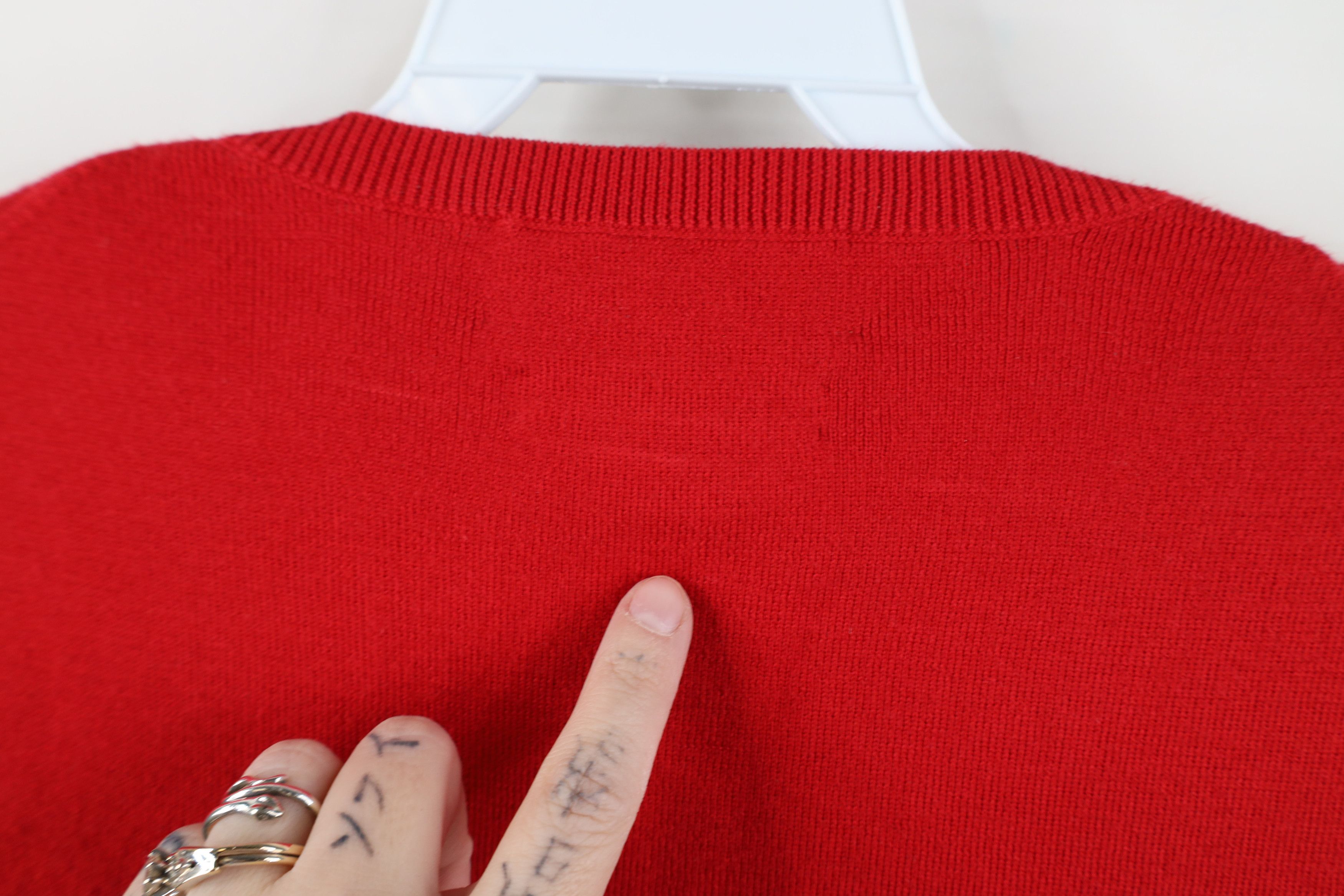 Ralph Lauren Vintage 90s Ralph Lauren Cotton Knit V-Neck Sweater Vest Red Size US XXL / EU 58 / 5 - 11 Thumbnail