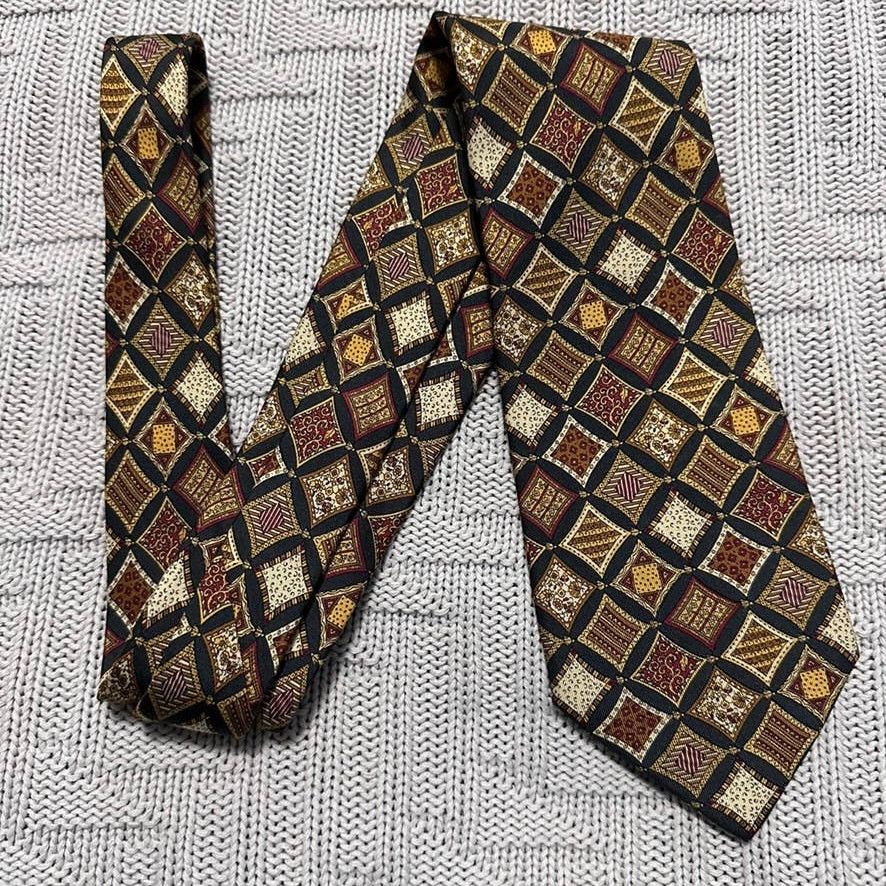 Salvatore Ferragamo Vintage Ferragamo patchwork geometric pattern silk tie Size ONE SIZE - 1 Thumbnail