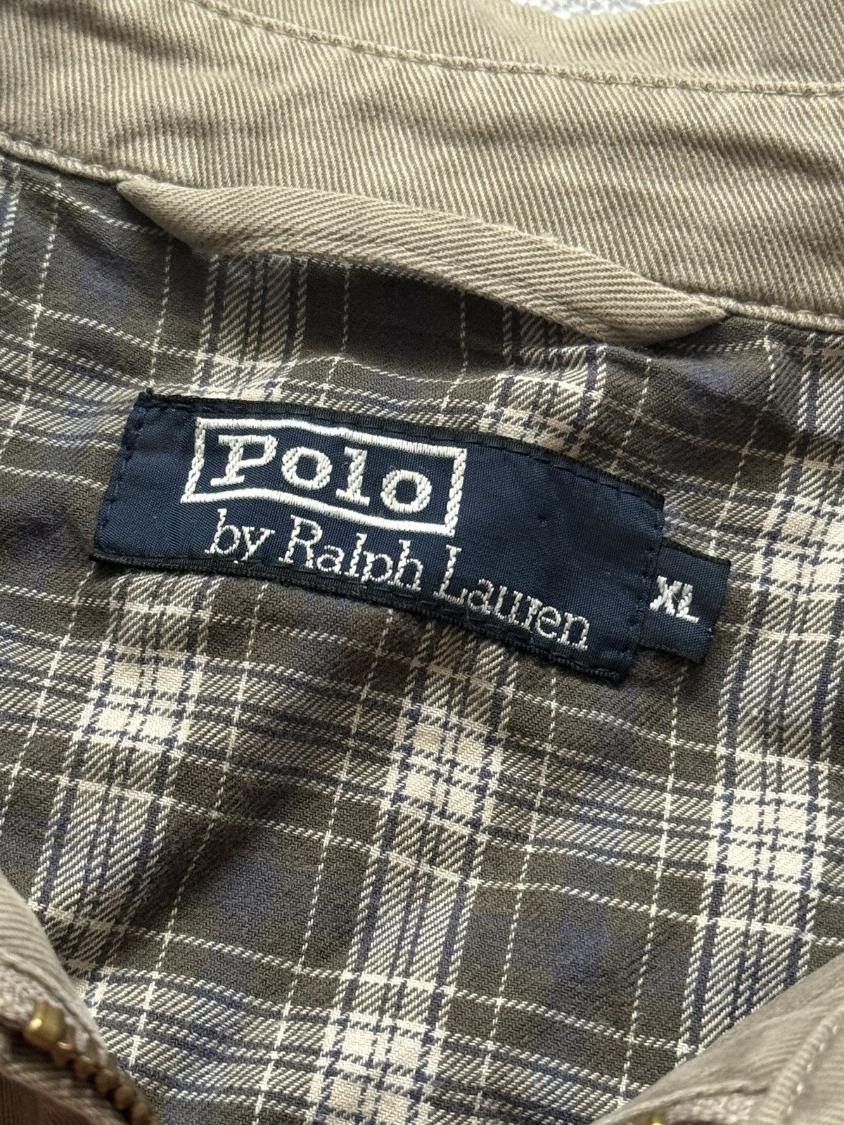 Polo Ralph Lauren × Vintage Polo Ralph Lauren XL 90s zip jacket bomber beige long sleeve Size US XL / EU 56 / 4 - 12 Thumbnail