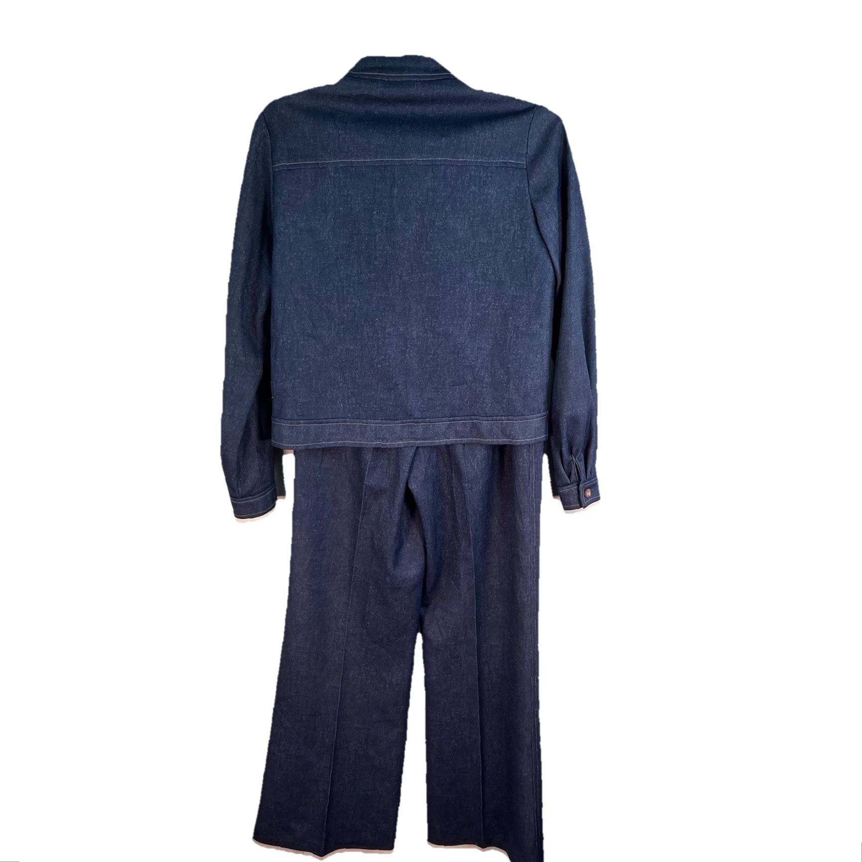 Vintage VTG Richtone Casual Button Up Pants Suit Women’s SZ 8 Blue Denim Look N Marcus Size 30" / US 8 / IT 44 - 5 Thumbnail
