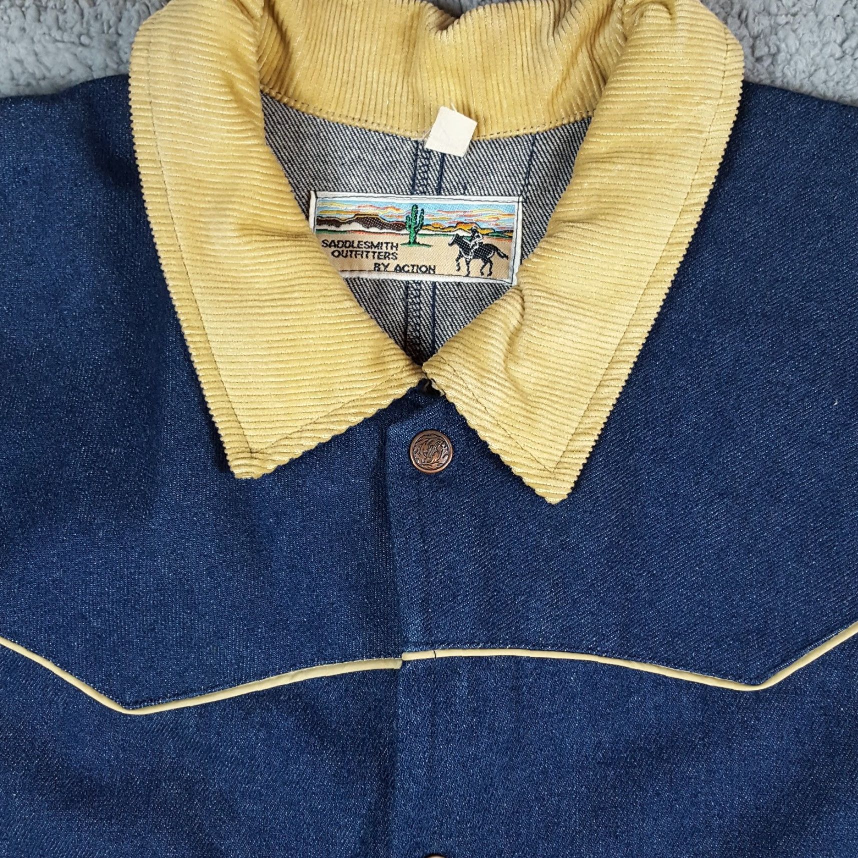 Denime VINTAGE Sattlesmith Western Duster Coat Jacket Men XL Denim Blue 90s Cowboy 80s Chore Long Duster Coat Size US XL / EU 56 / 4 - 3 Thumbnail