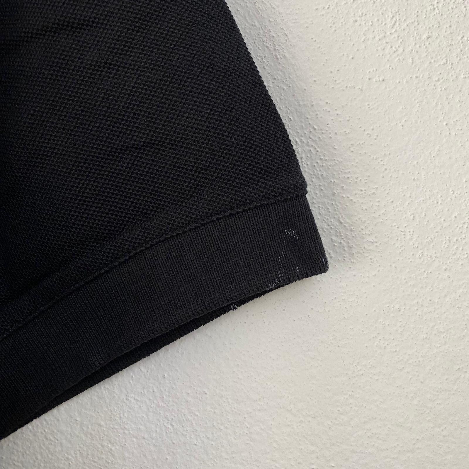 Black Basketball Pitch Mesh Paneling Polo