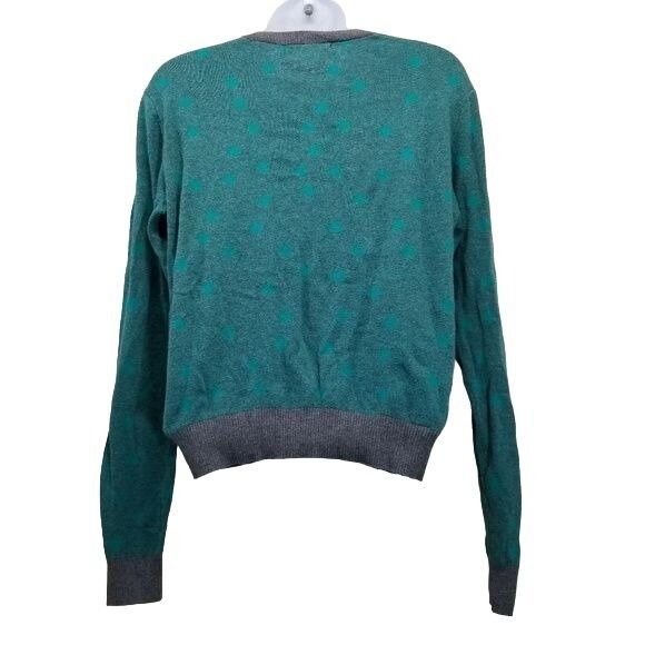 Vintage CAbi M Cardigan Sweater Green Polka Dot Gray 903 Size M / US 6-8 / IT 42-44 - 3 Thumbnail