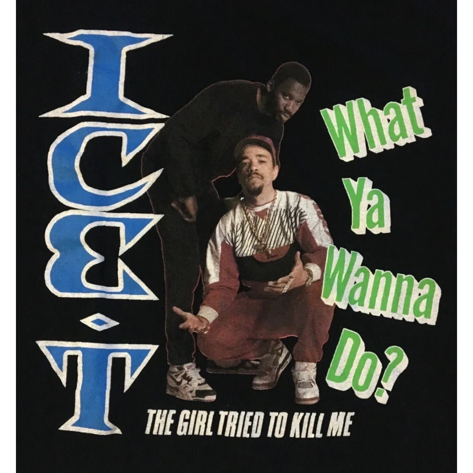 Vintage VINTAGE Ice T What Ya Wanna Do? Shirt XL Black Hip Hop Rap Tee 90s Mens Size US XL / EU 56 / 4 - 2 Thumbnail