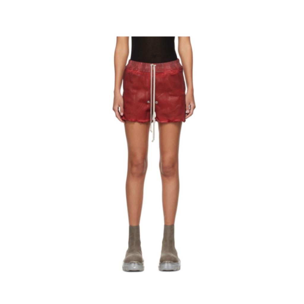 Rick Owens o1y0126 Denim Short in Red Size 26" / US 2 / IT 38 - 1 Thumbnail