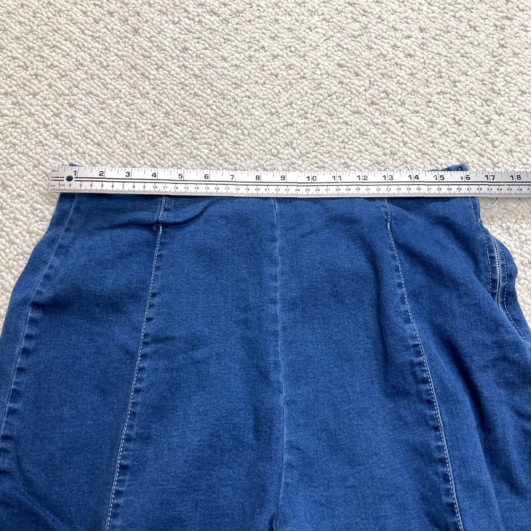 Shein Shein Jeans Womens 2XL Curve High Rise Dark Wash Blue Denim Zip 32x28 Leg Size 40" / US 18 - 5 Thumbnail