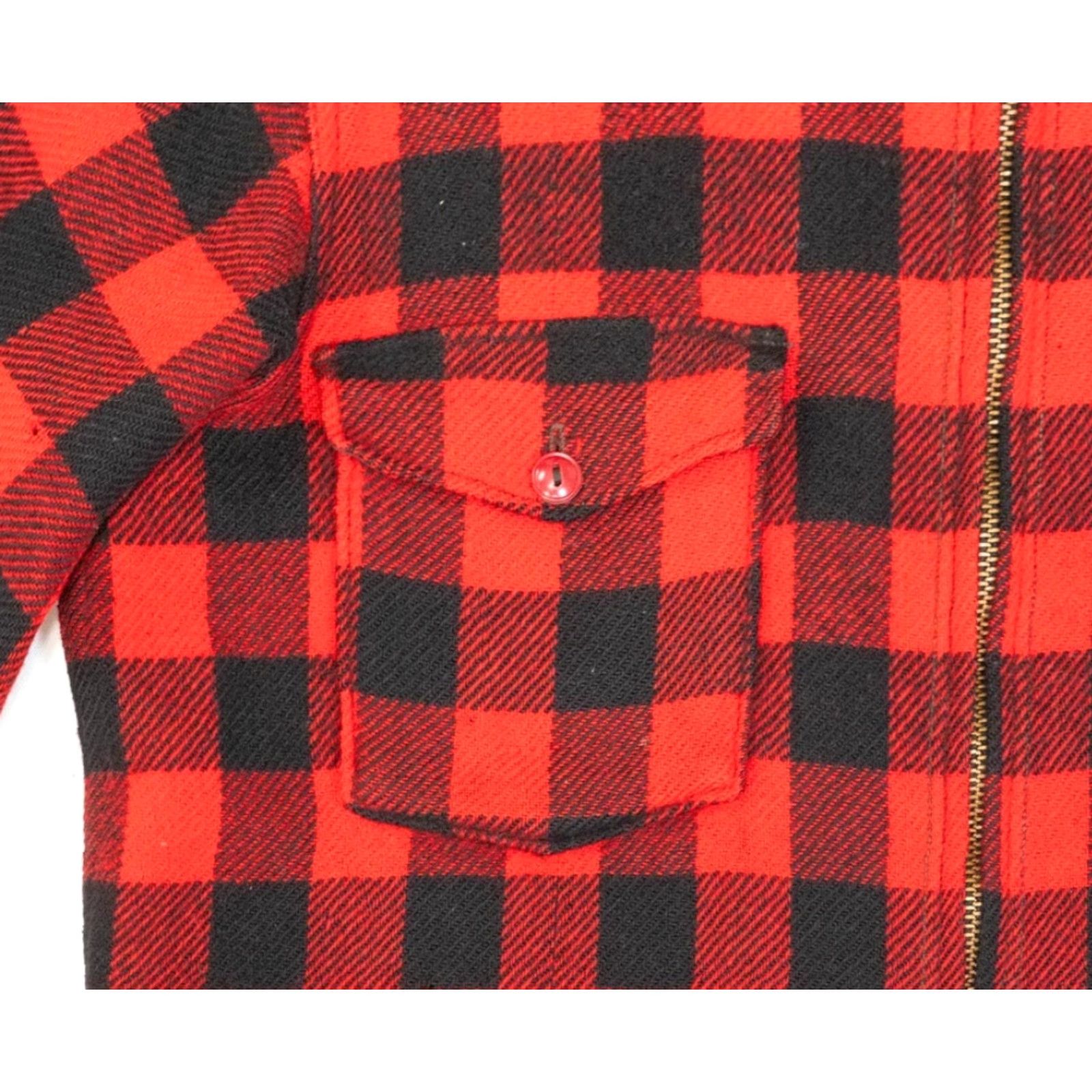 Vintage VINTAGE Woolrich Mackinaw Cruiser Plaid Wool Fur Collar Shacket 50s Red Wool Vintage Men L Jacket Size US L / EU 52-54 / 3 - 5 Thumbnail