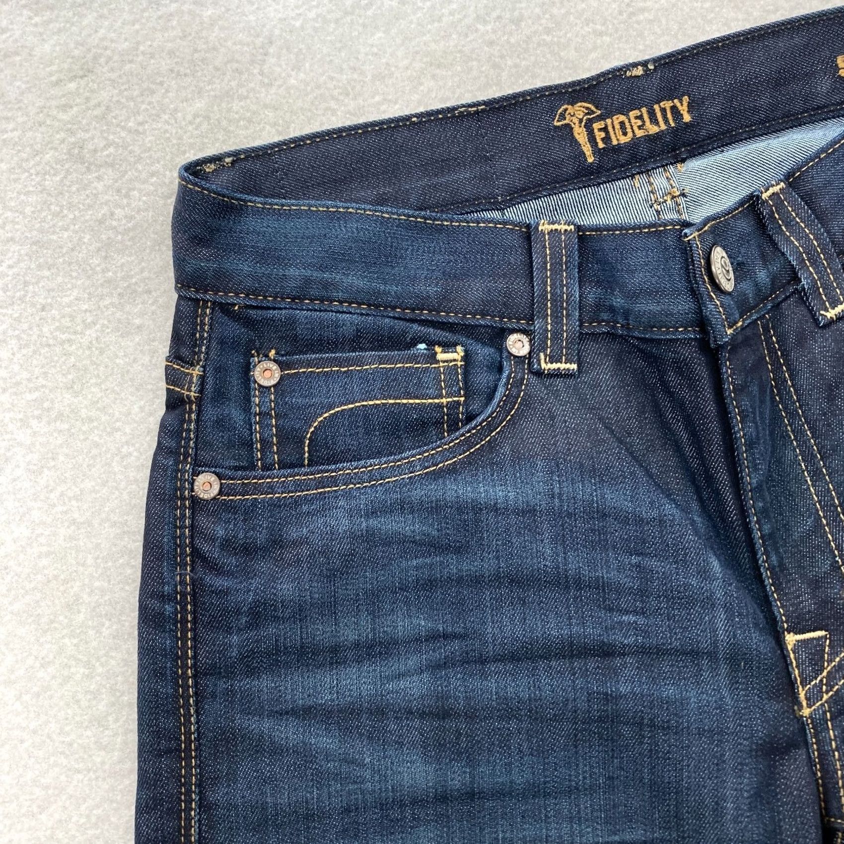 Vintage Fidelity Denim 5011 Jeans Mens 29x34 Straight Blue Denim 5-Pocket Regular Casual Classic Size US 29 - 3 Thumbnail