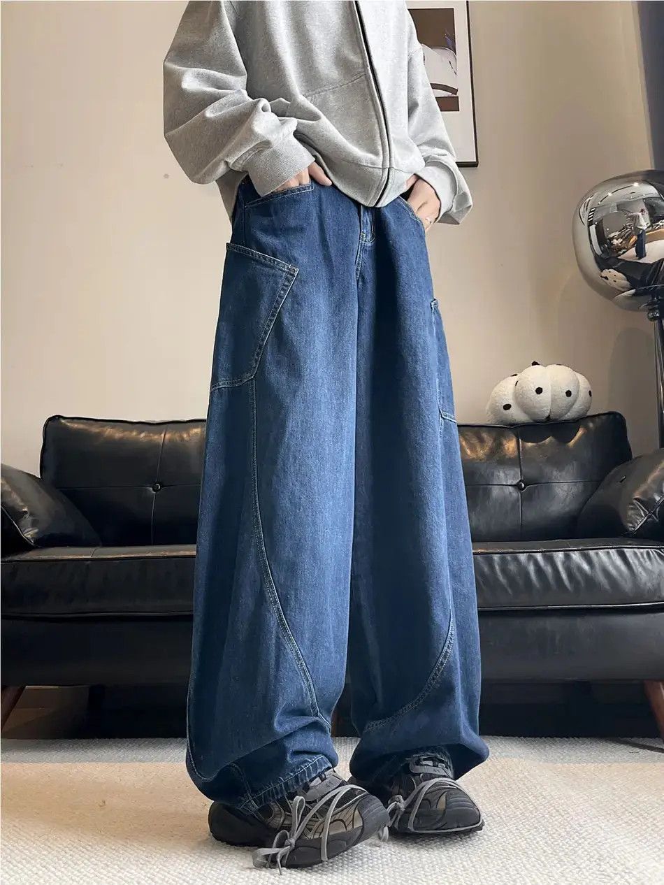Japanese Brand Retro loose straight leg casual jeans Size US 32 / EU 48 - 4 Thumbnail