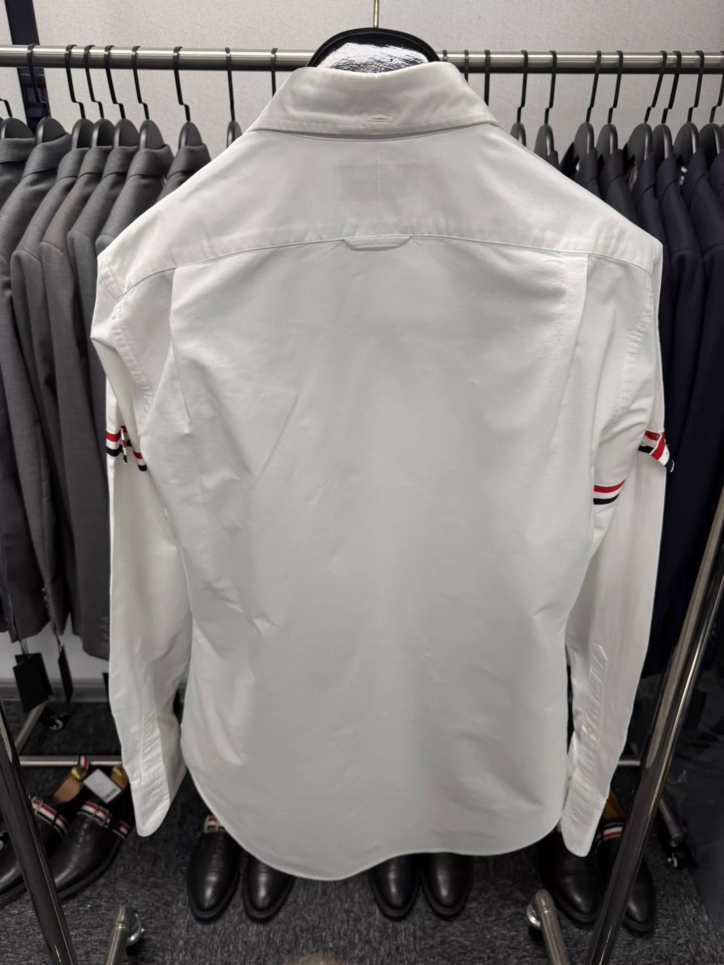 Thom Browne Thom Browne White Oxford Classic Double Logo Shirt 3 New Size US L / EU 52-54 / 3 - 2 Thumbnail