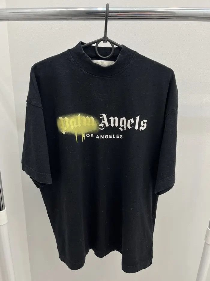 Palm Angels Palm Angels High Neck Graffiti Printed Cotton Tee Size US S / EU 44-46 / 1 - 1 Thumbnail