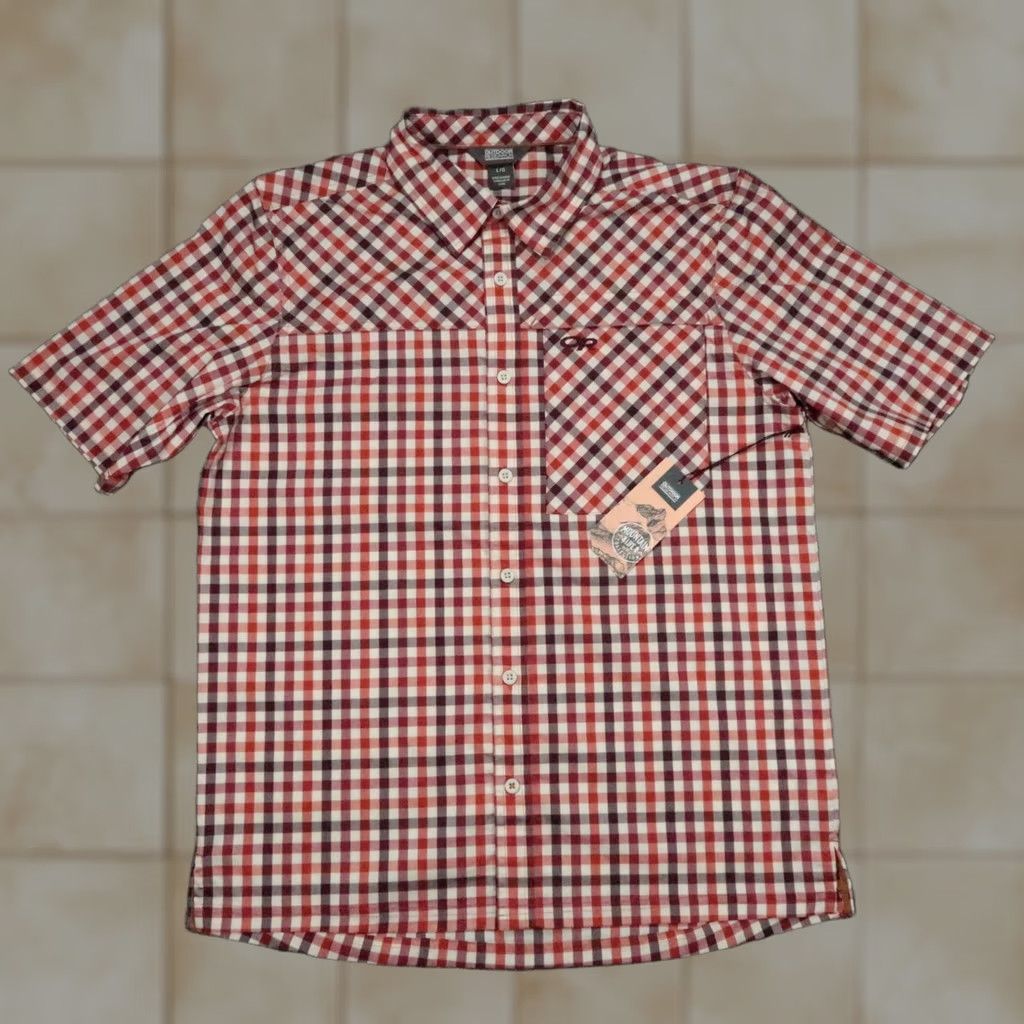 Outdoor Research Outdoor Research Shirt Men L Plaid Burnt Orange Short Sleeve Button-Up with Pockets Size US L / EU 52-54 / 3 - 1 Thumbnail