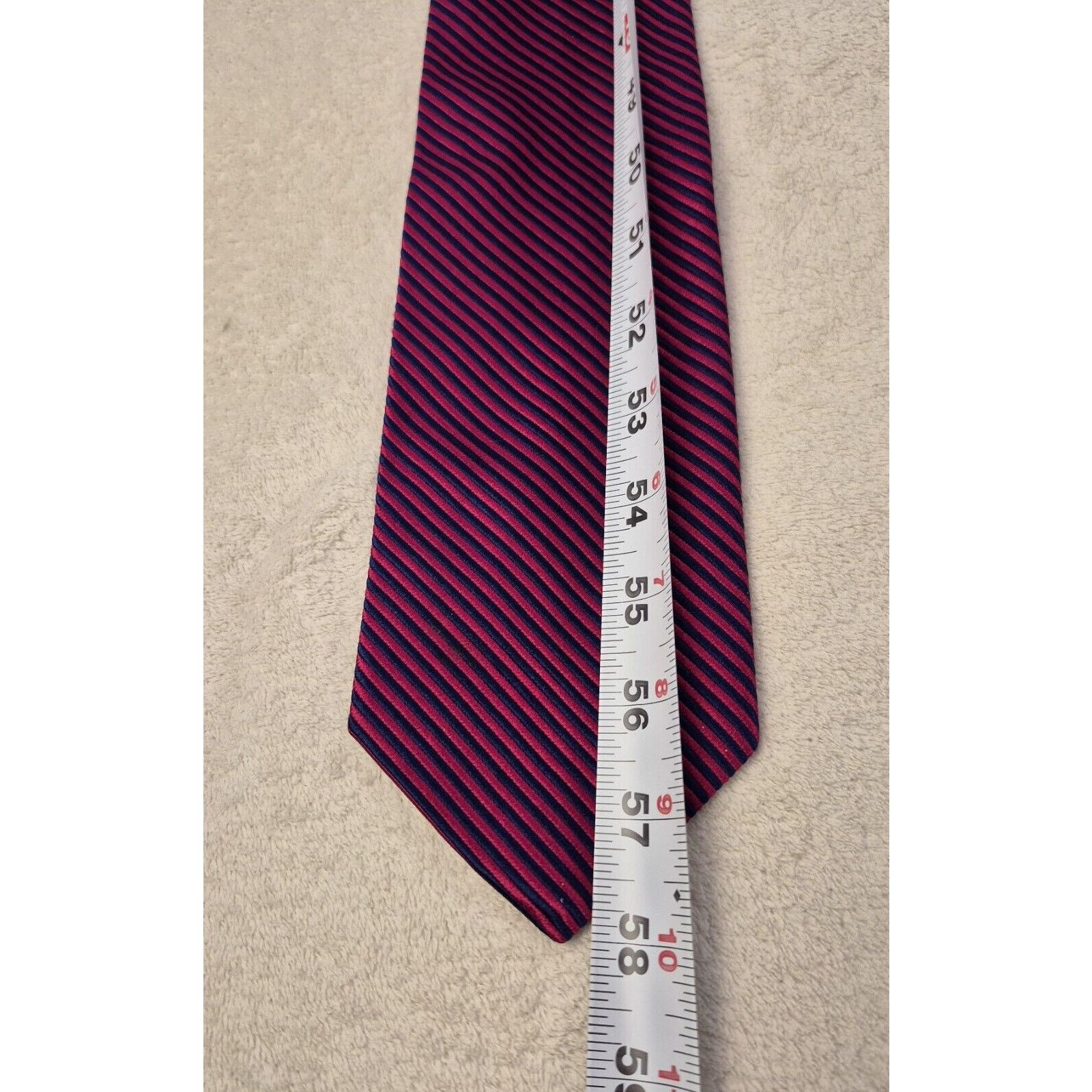 Brooks Brothers Brooks Brothers Makers Repp Silk Tie Burgandy & Navy England Size ONE SIZE - 5 Thumbnail